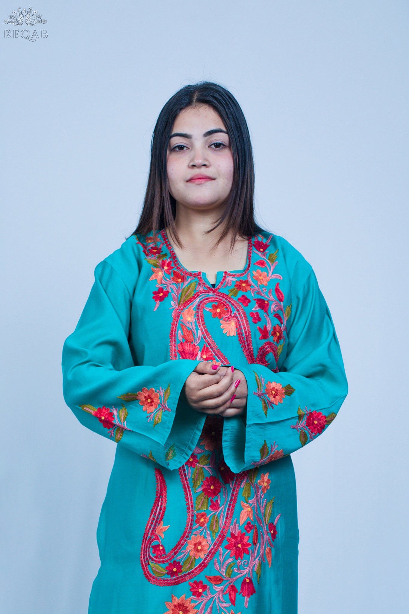 Light Sea Green Co-ord Set with Aari Embroidery