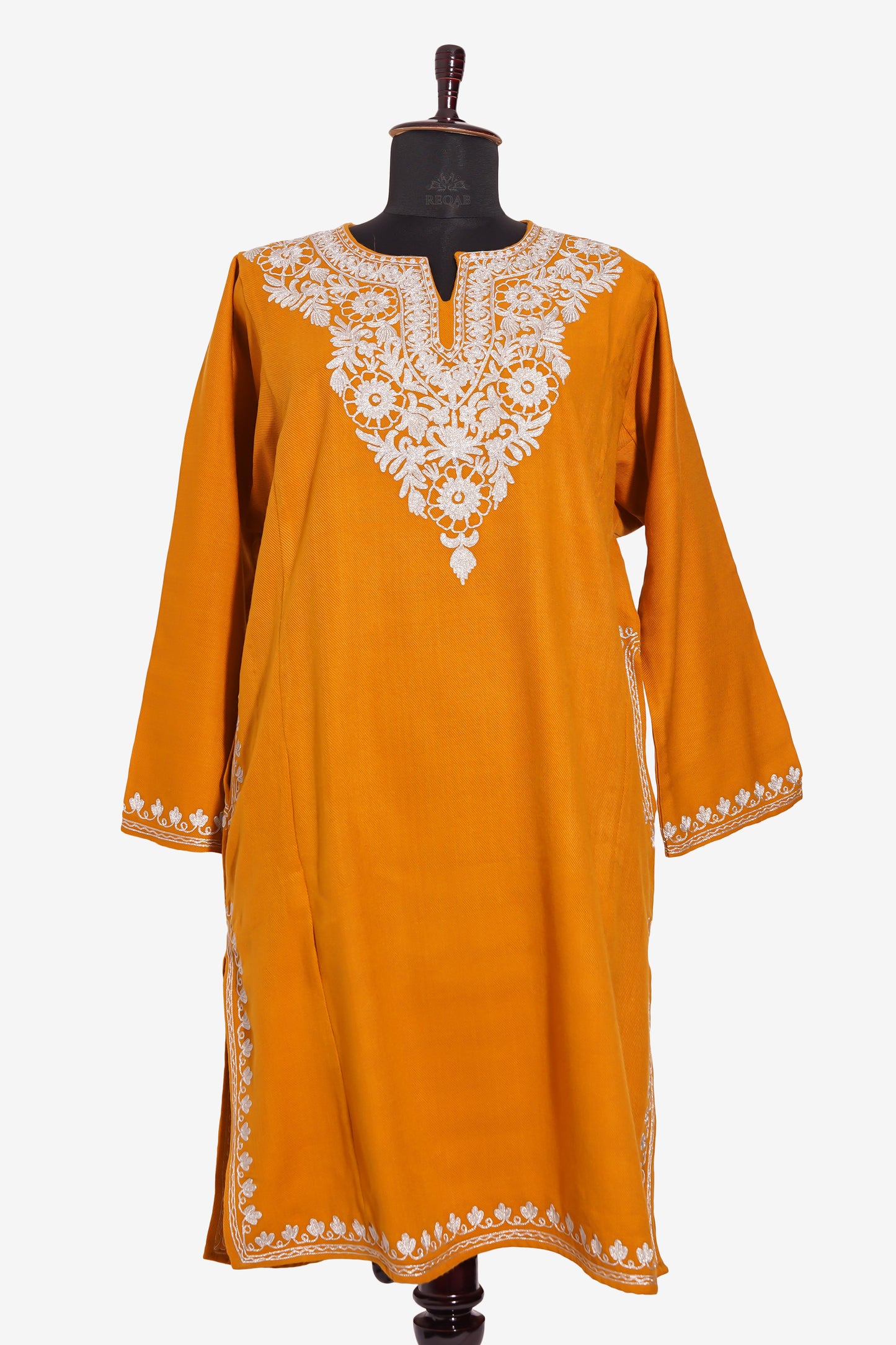 Golden Sunrise Pheran with Zari Embroidery