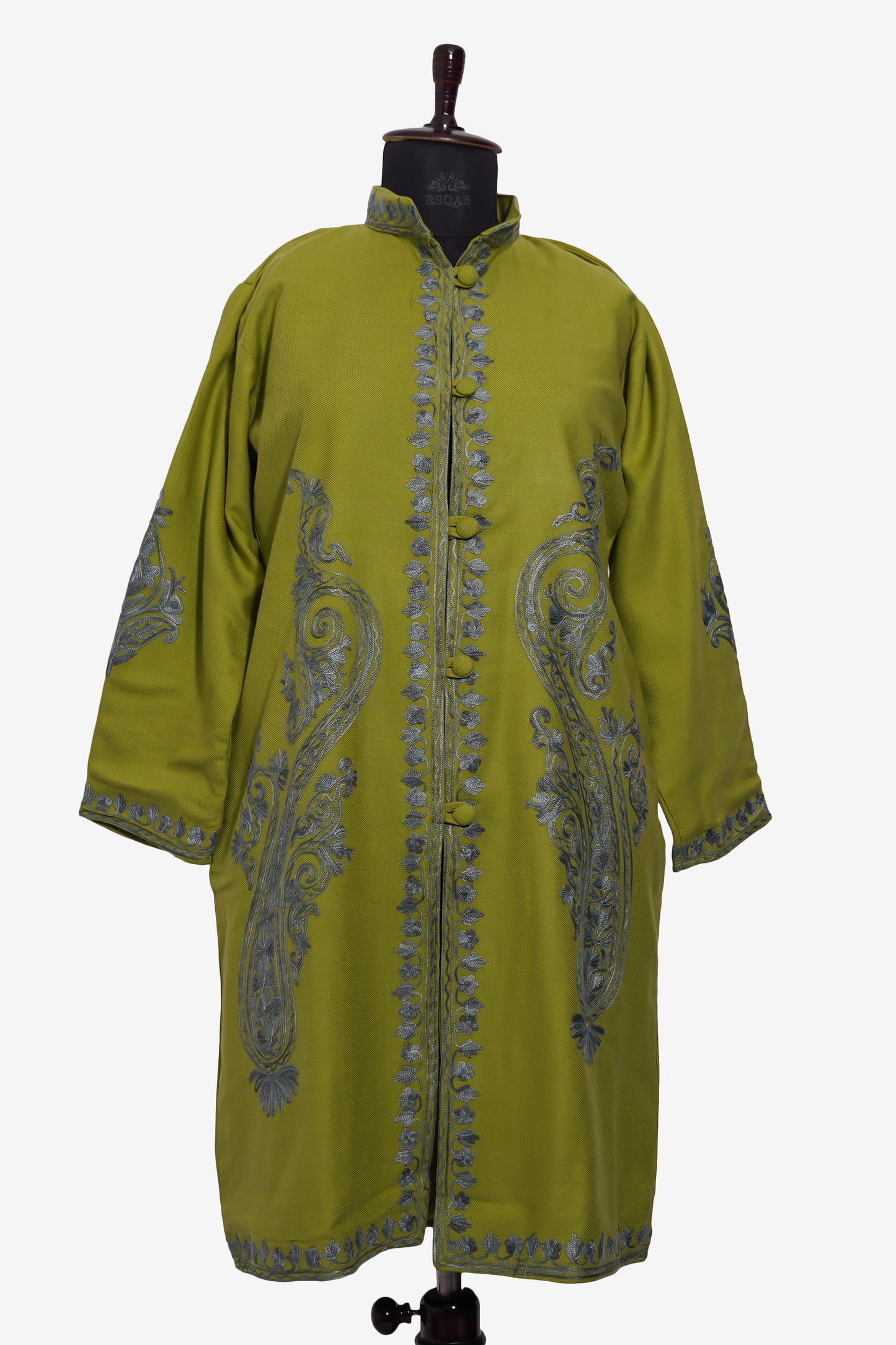 Autumn Olive Jacket with Aari Embroidery