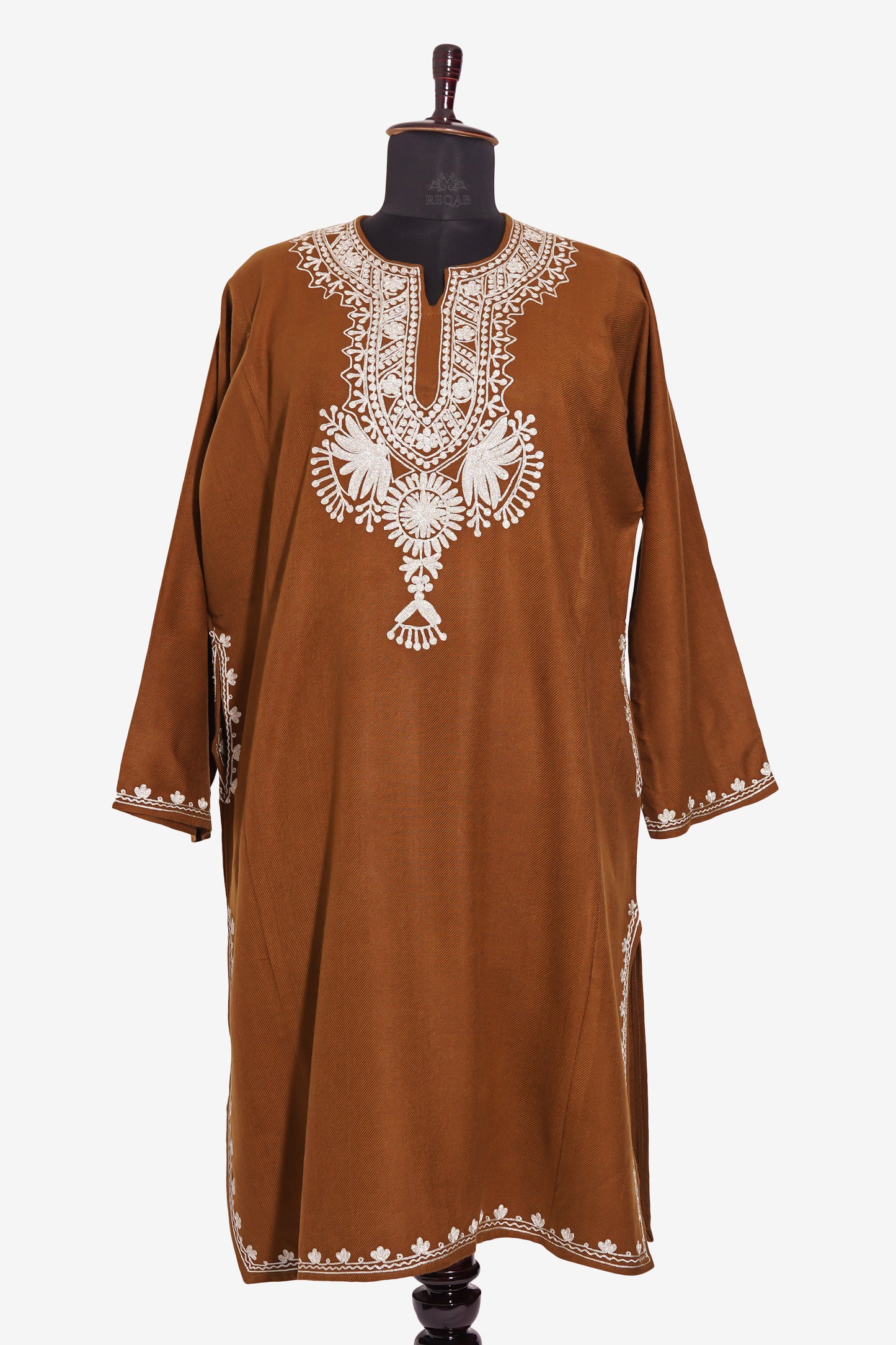 Harvest Soil Pheran with Zari Embroidery