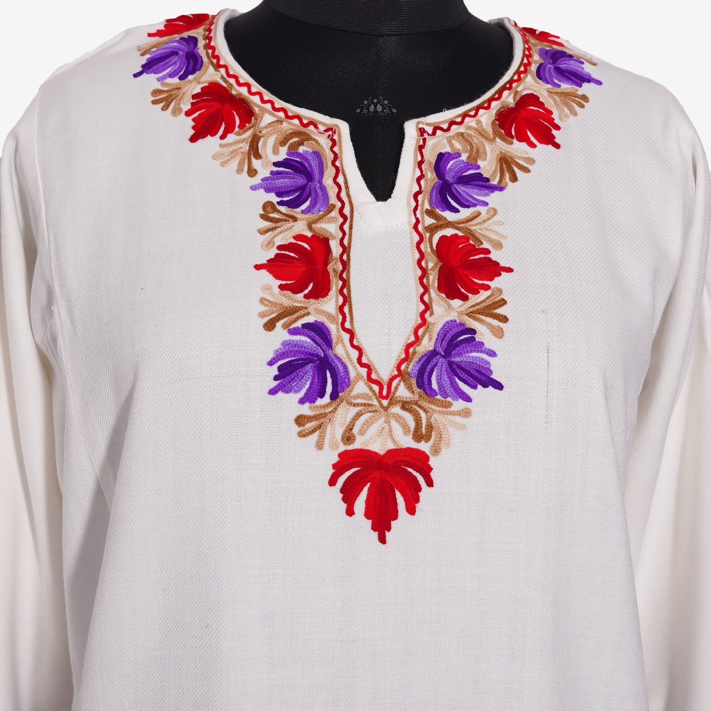 Frosted Lilac Pheran with Aari Embroidery