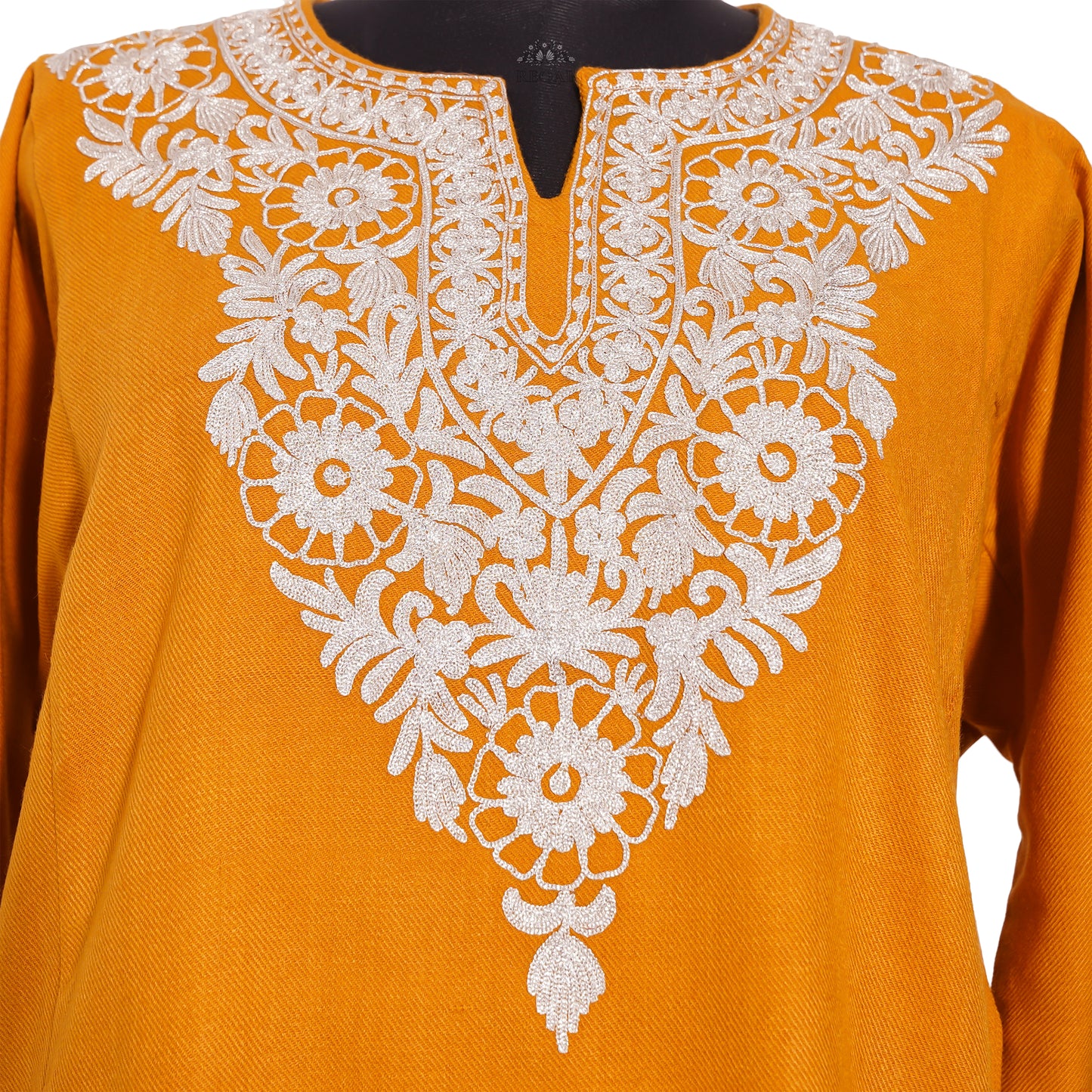 Golden Sunrise Pheran with Zari Embroidery