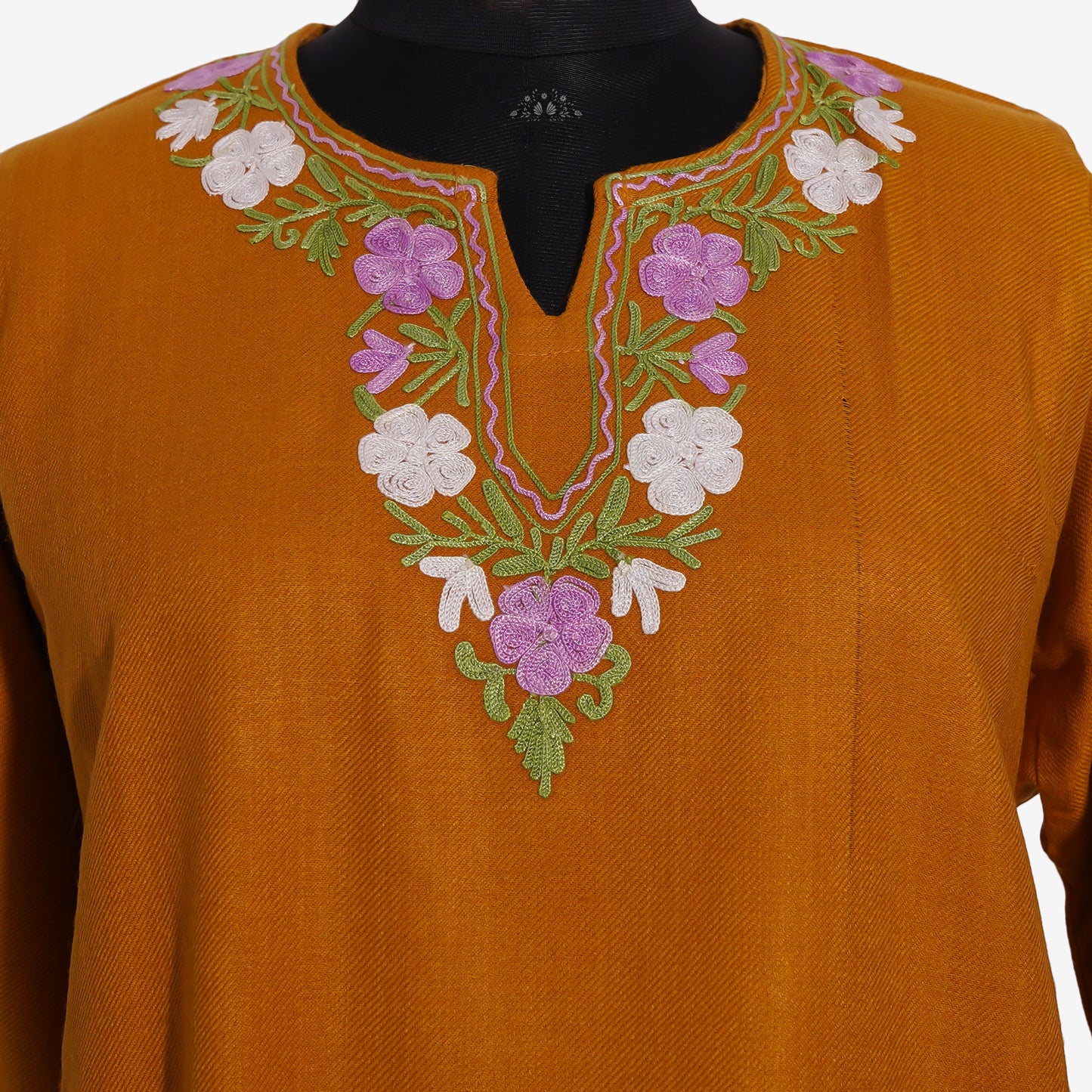 Harvest Gold Pheran with Aari Embroidery