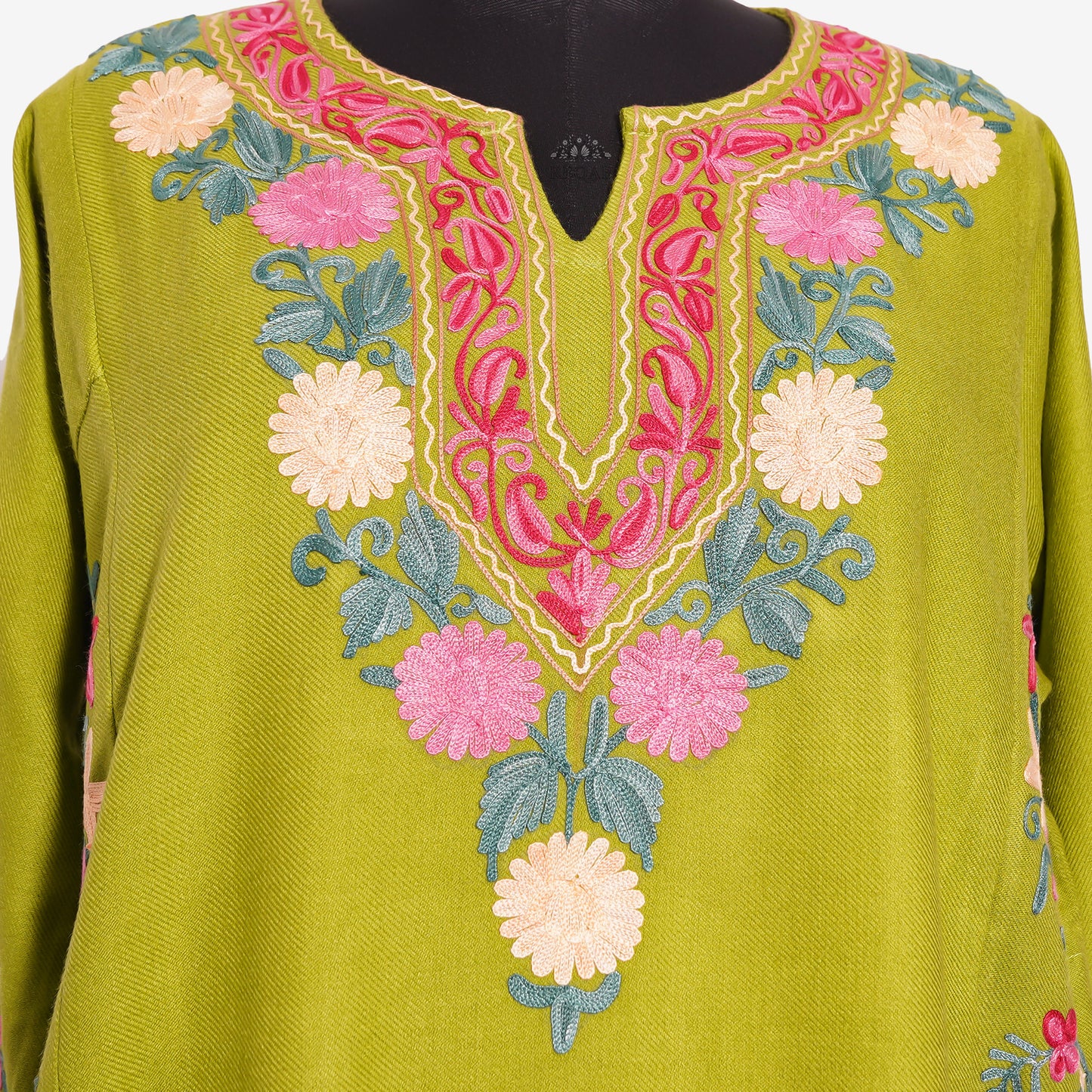 Old Gold Pheran with Aari Embroidery