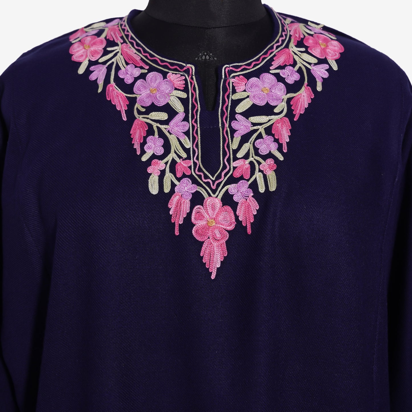 Midnight Bloom Pheran with Aari Embroidery