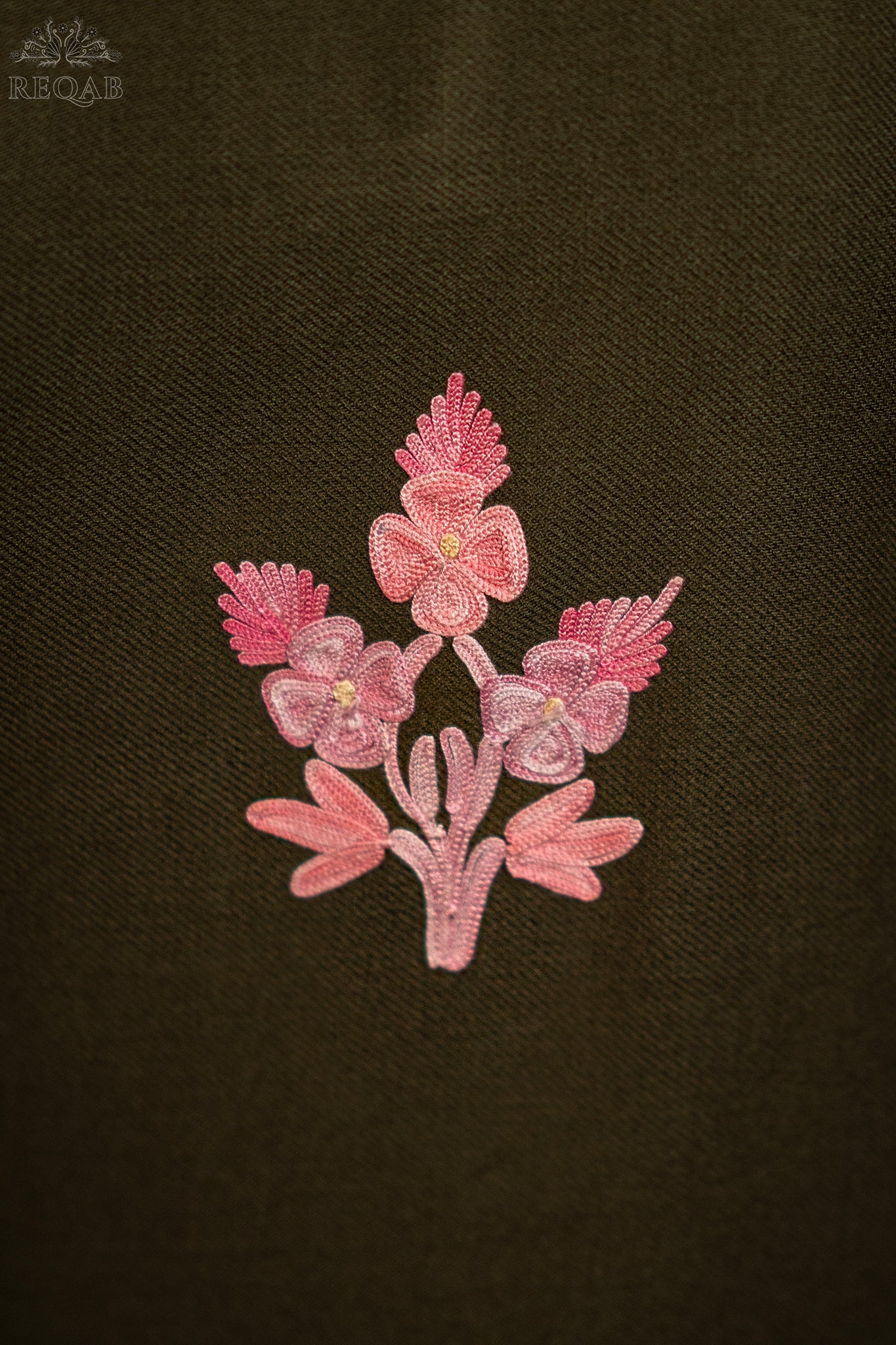 Deep Bronze Pheran with Aari Embroidery