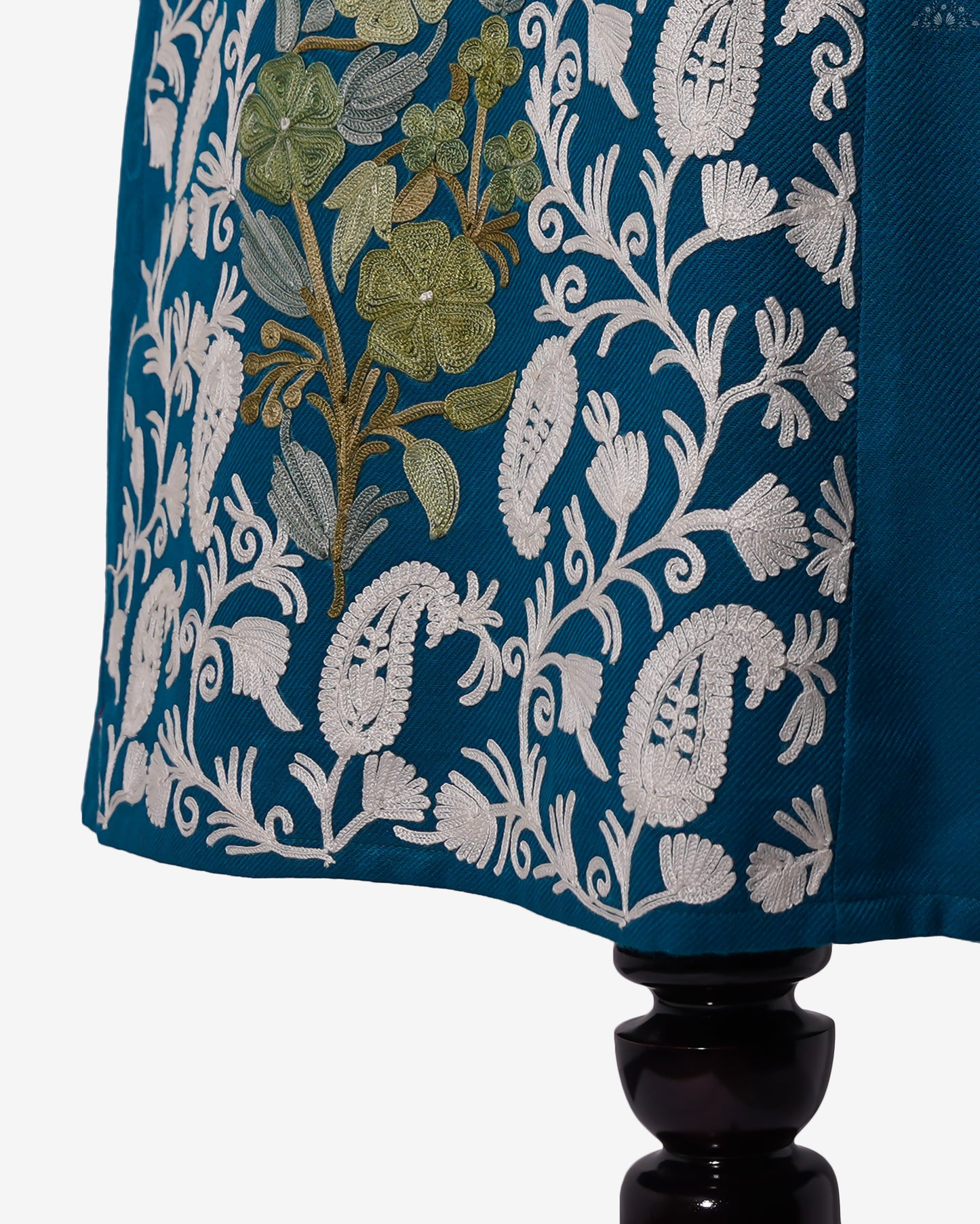 Prussian Blue Pheran with Aari Embroidery