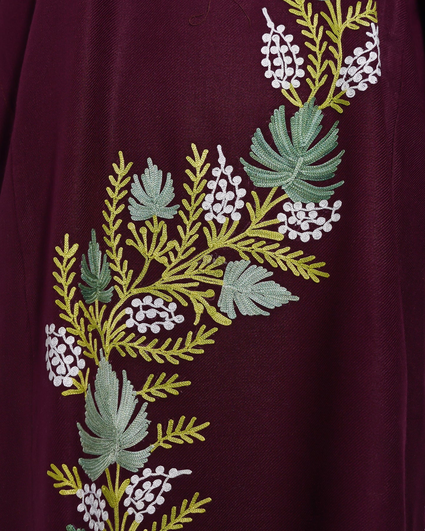 Crimson Petal Pheran with Aari Embroidery