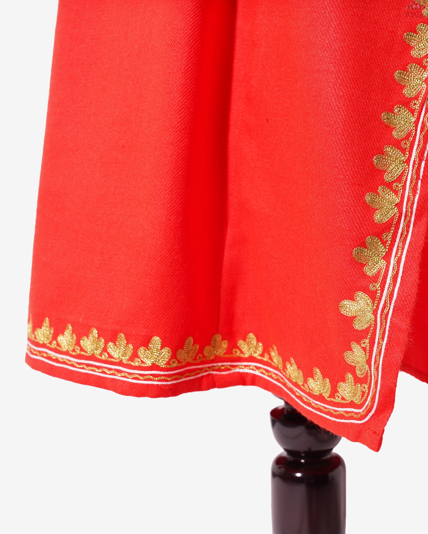 Deep Carmine Pink Pheran with Zari Embroidery