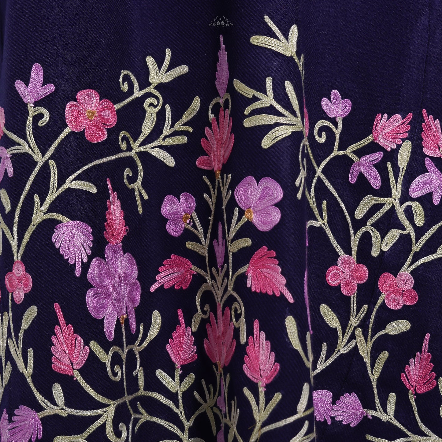 Midnight Bloom Pheran with Aari Embroidery