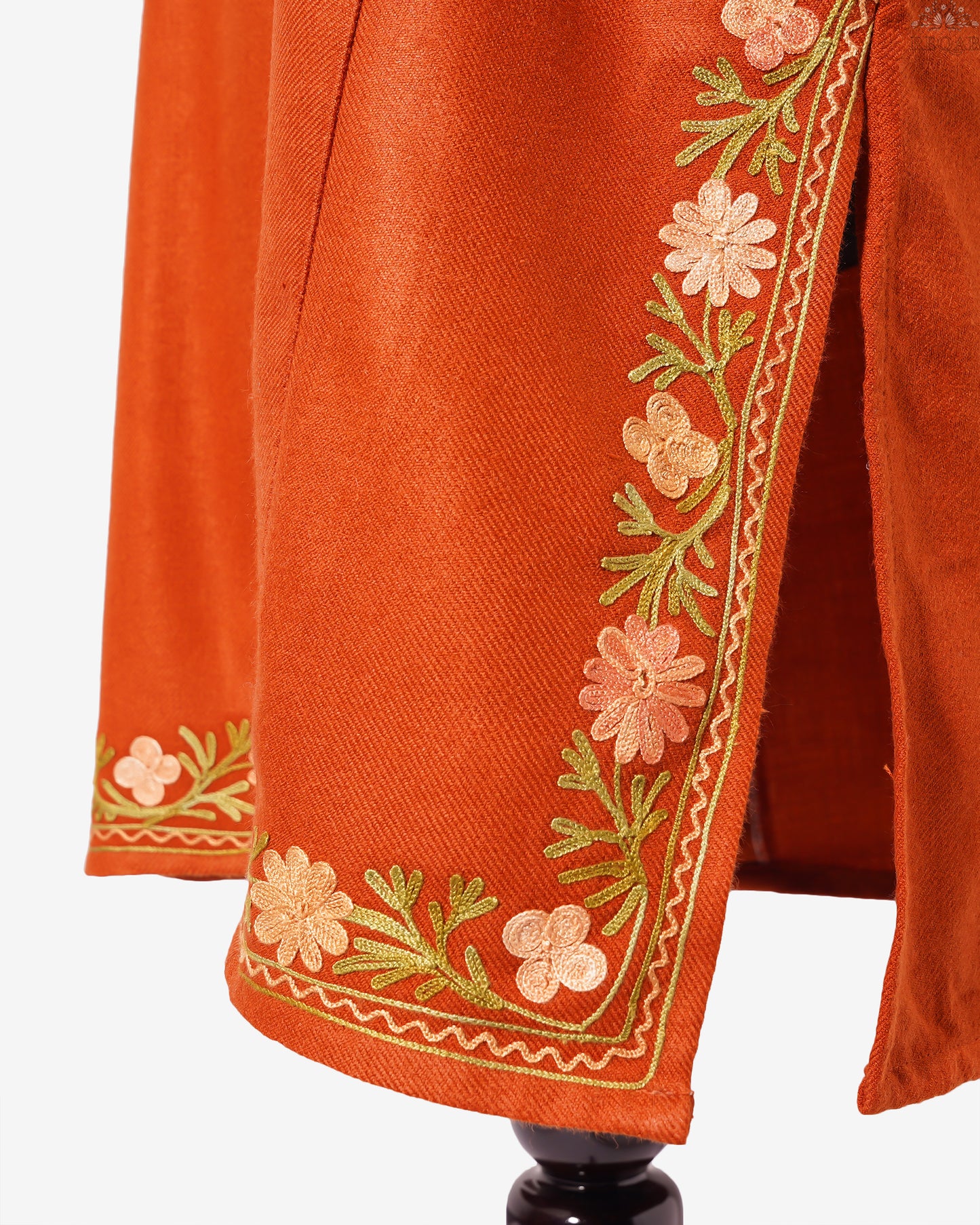 Flame Brown Pheran with Aari Embroidery
