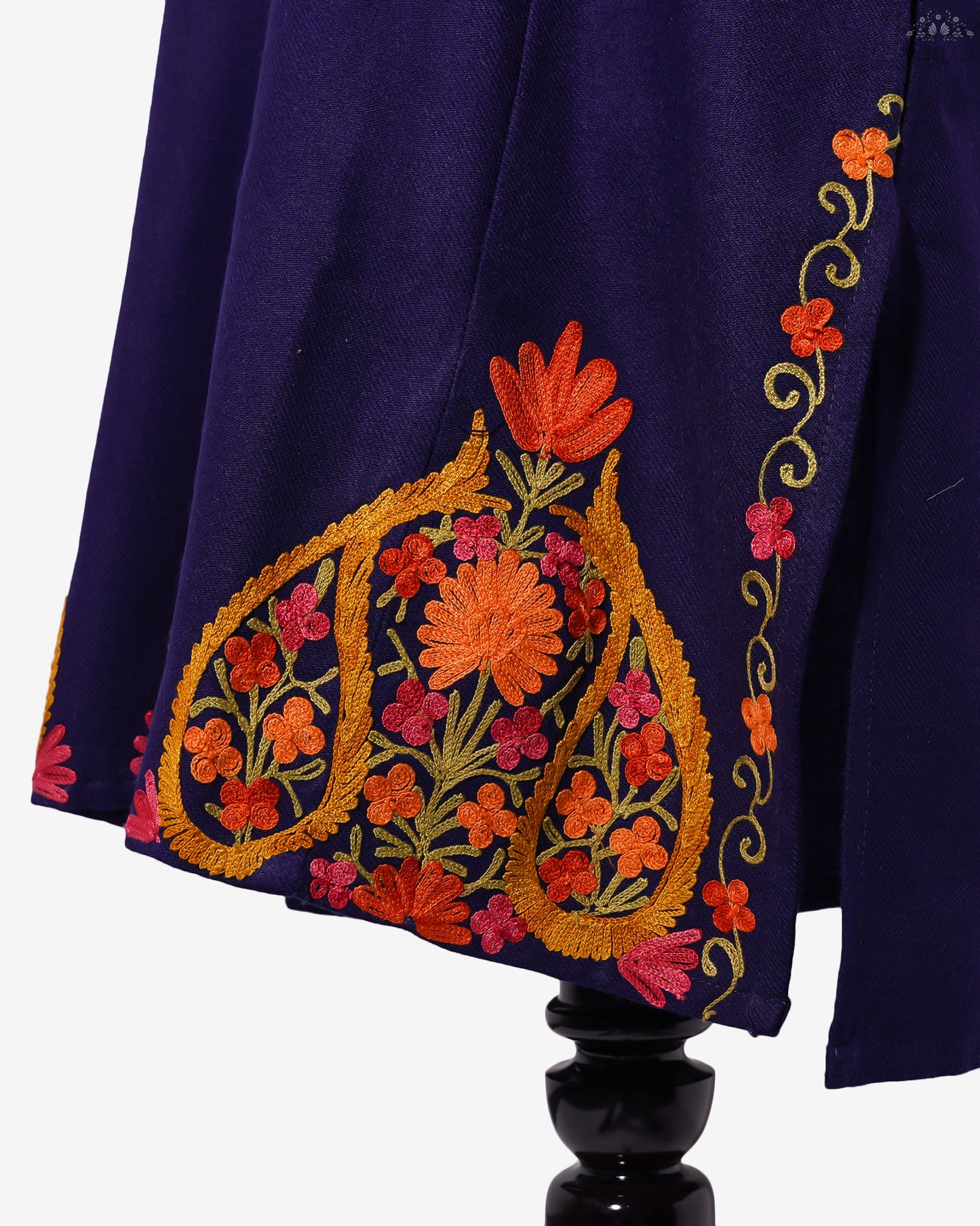 Dark Gunmetal Pheran with Aari Embroidery