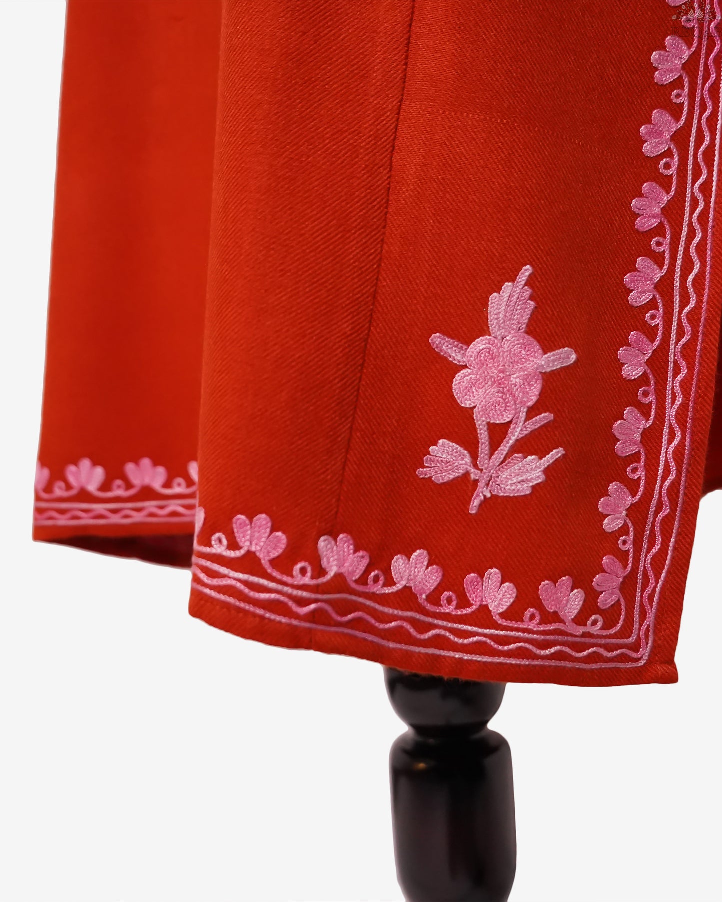 Crimson Sunset Pheran with Aari Embroidery
