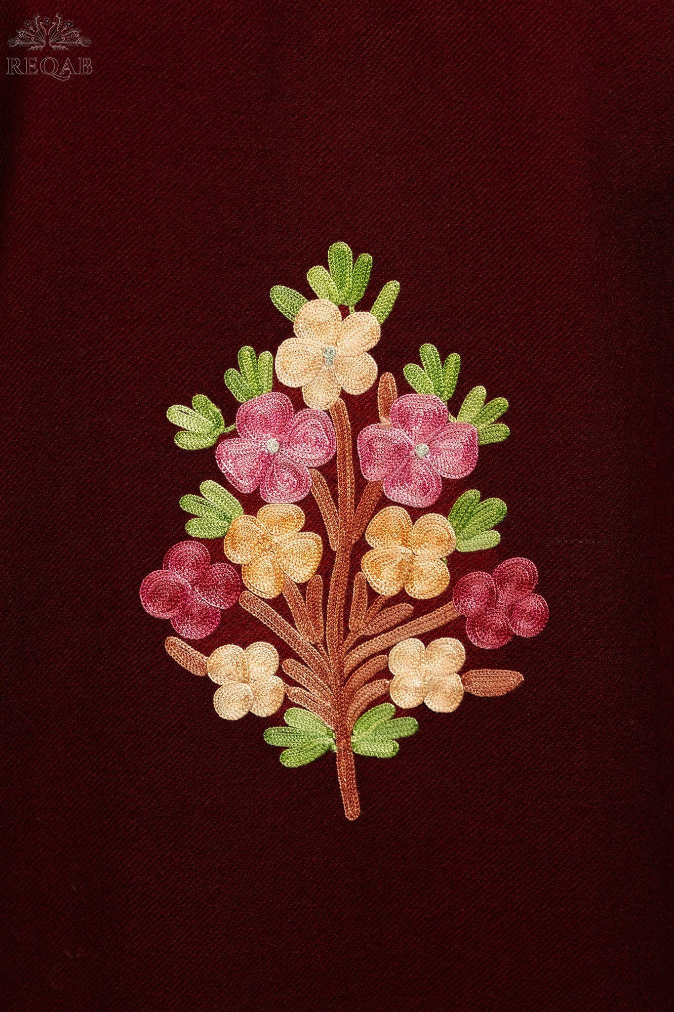 Red Oxide Pheran with Aari Embroidery