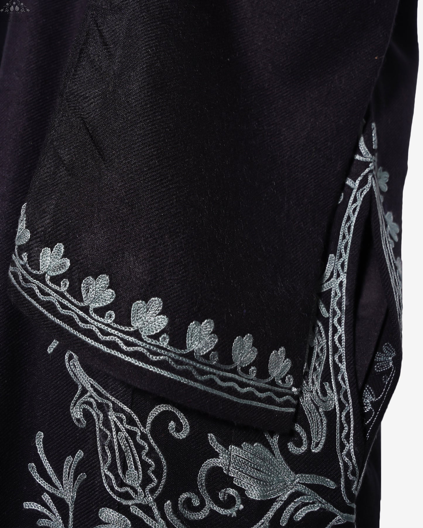 Twilight Mist Pheran with Aari Embroidery