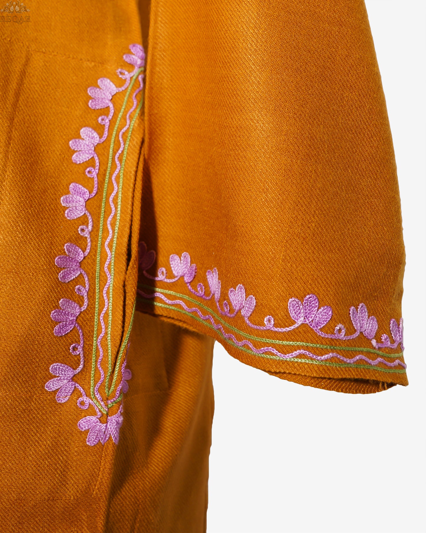 Harvest Gold Pheran with Aari Embroidery