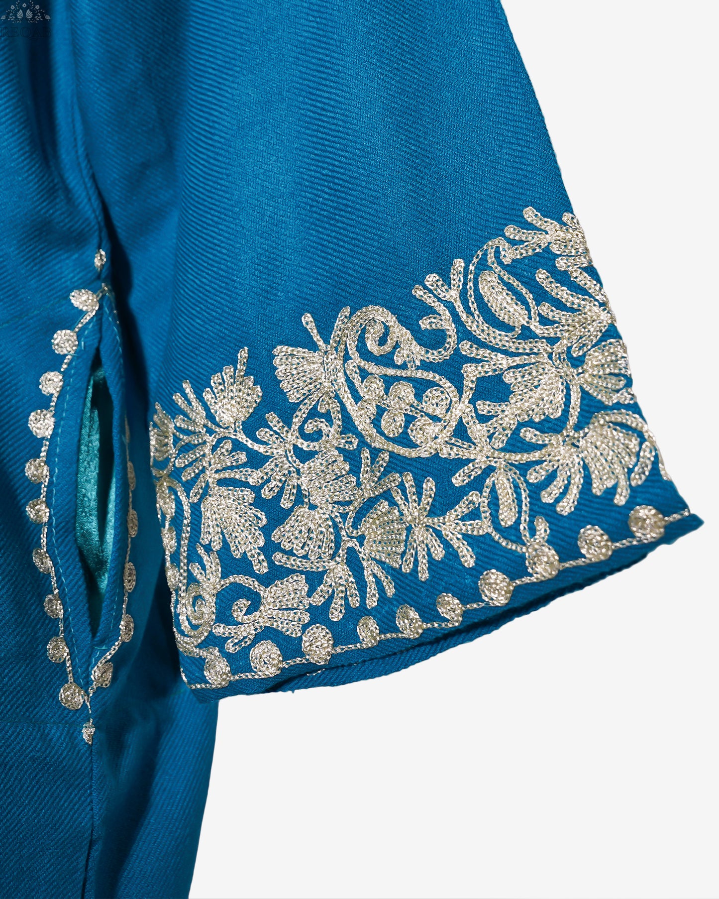 Electric Blue Pheran with Zari Embroidery
