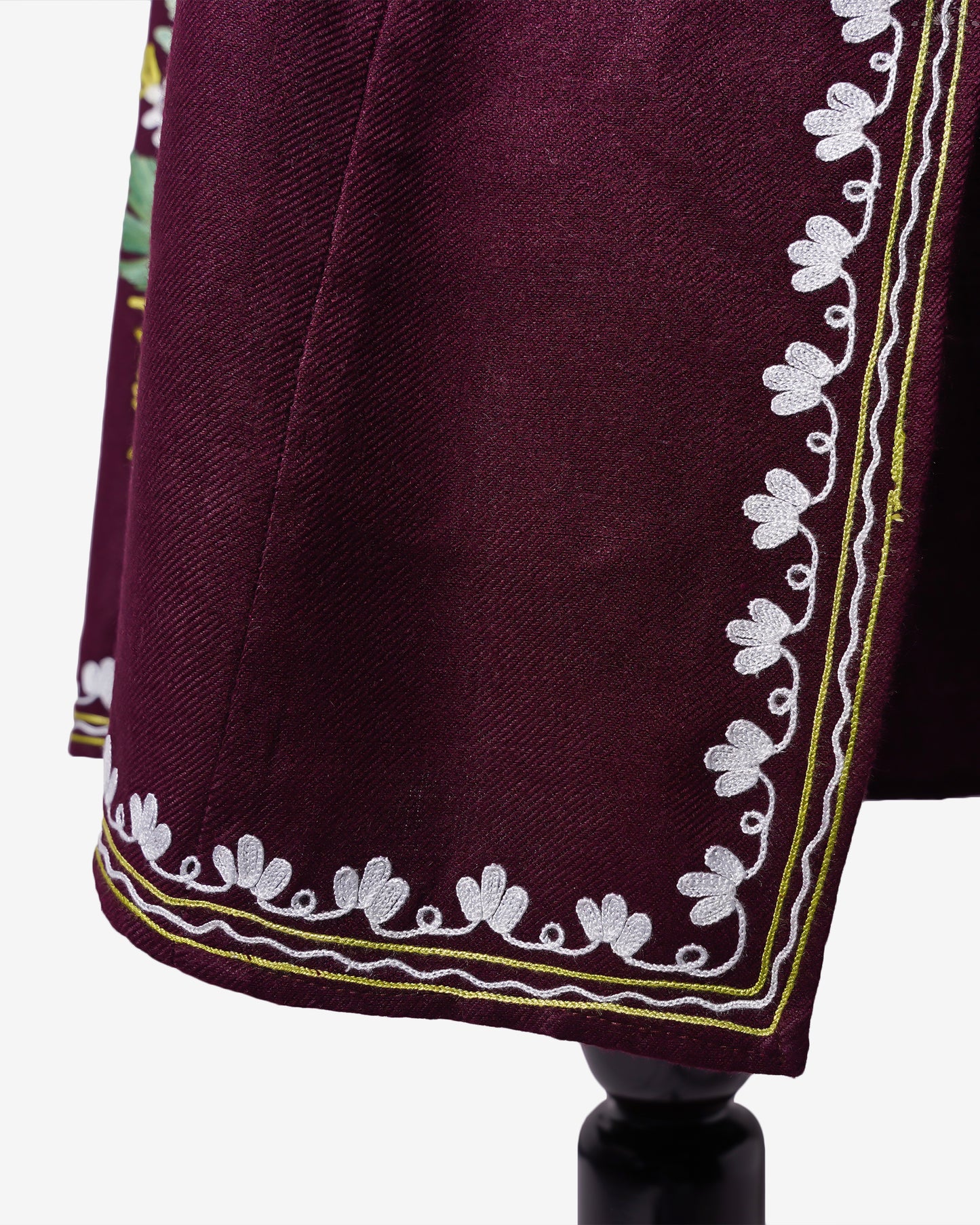 Crimson Petal Pheran with Aari Embroidery