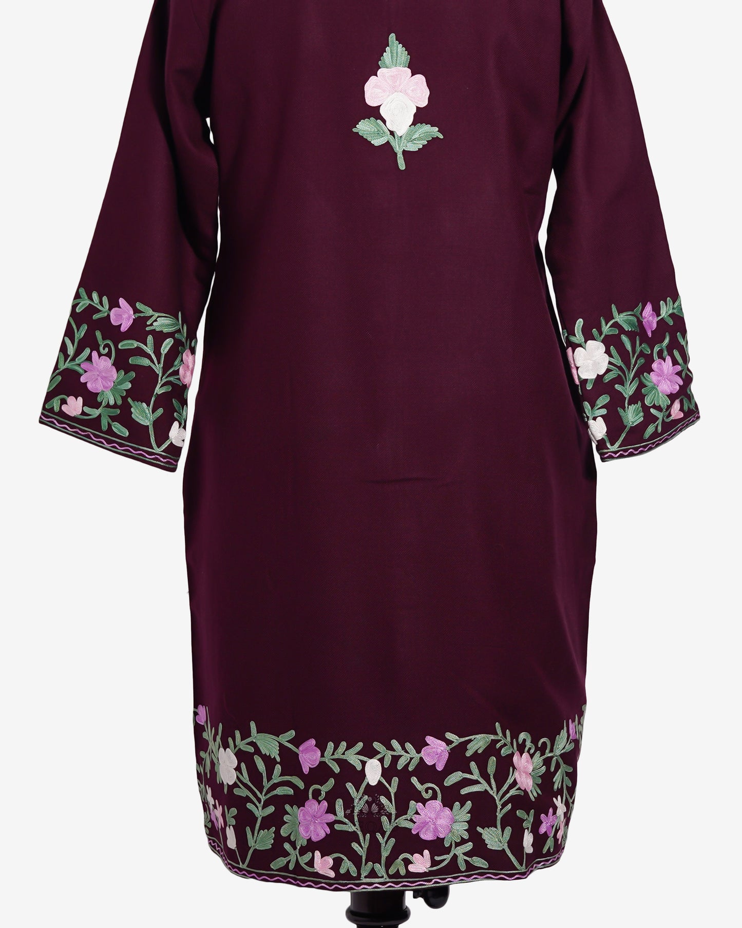 Crimson Bloom Jacket with Aari Embroidery