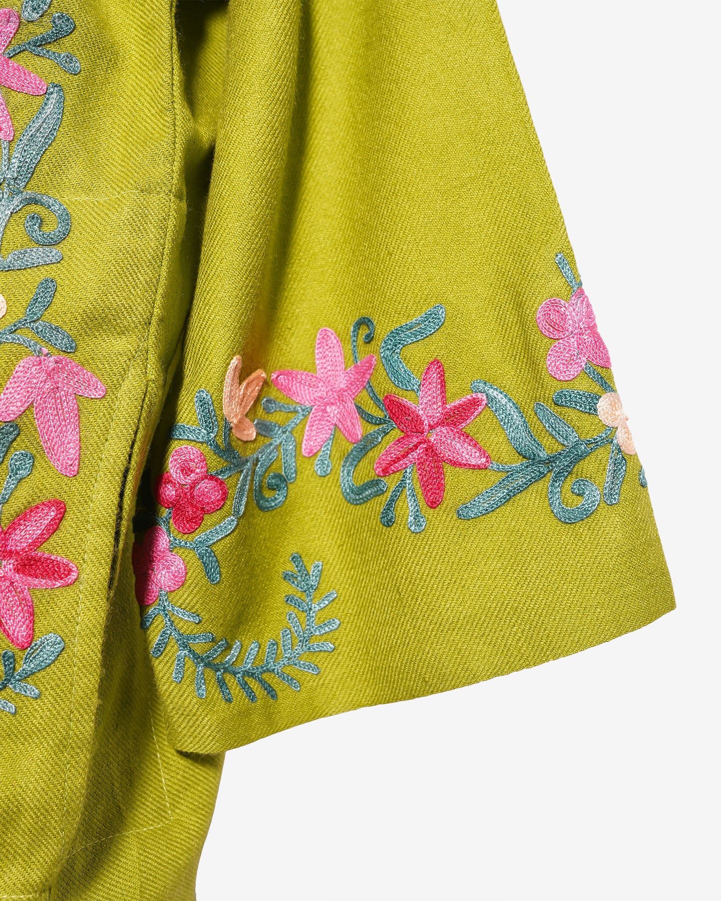 Old Gold Pheran with Aari Embroidery