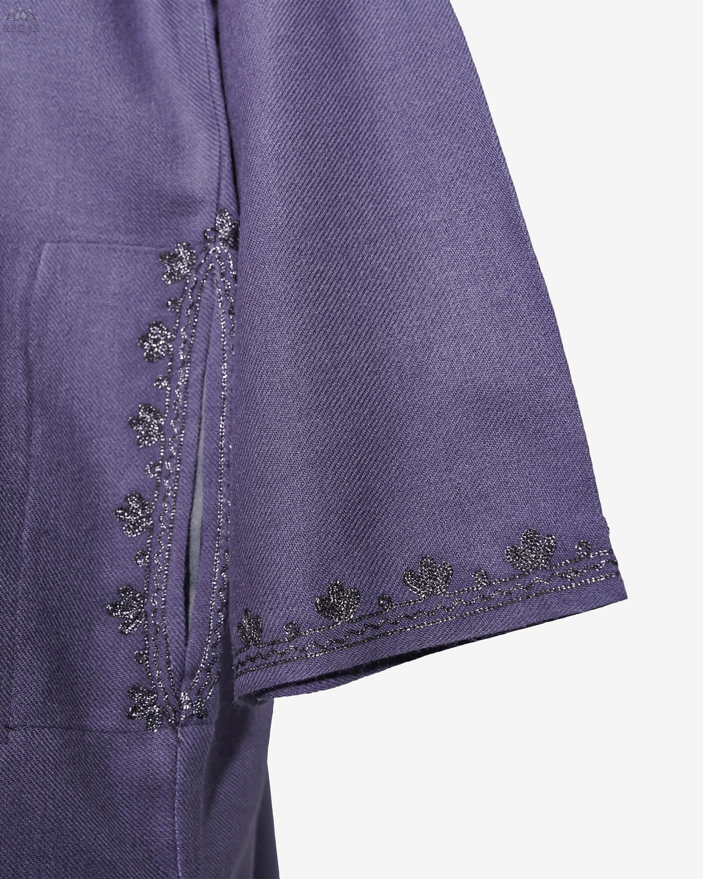 Twilight Fog Pheran with Zari Embroidery