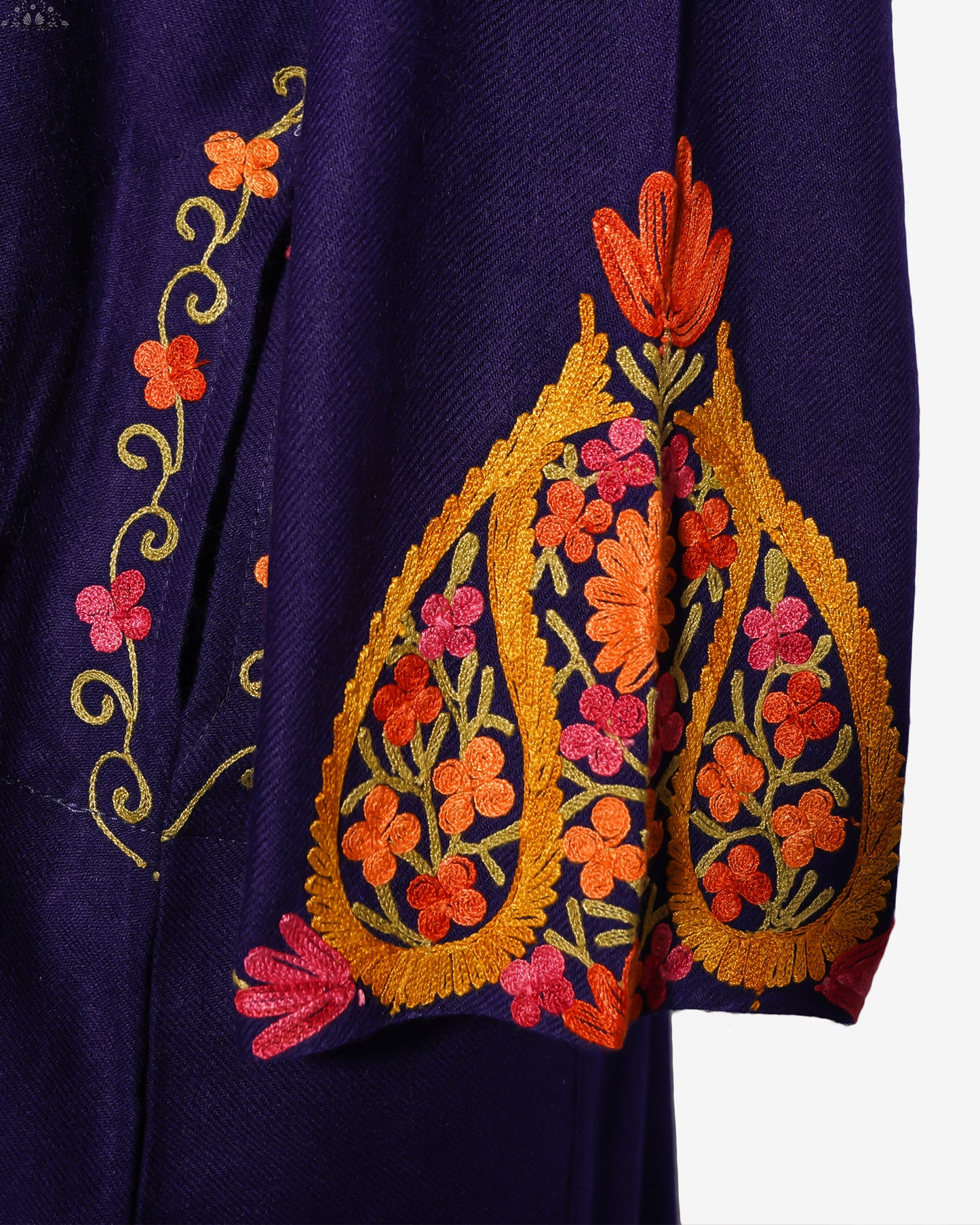 Dark Gunmetal Pheran with Aari Embroidery