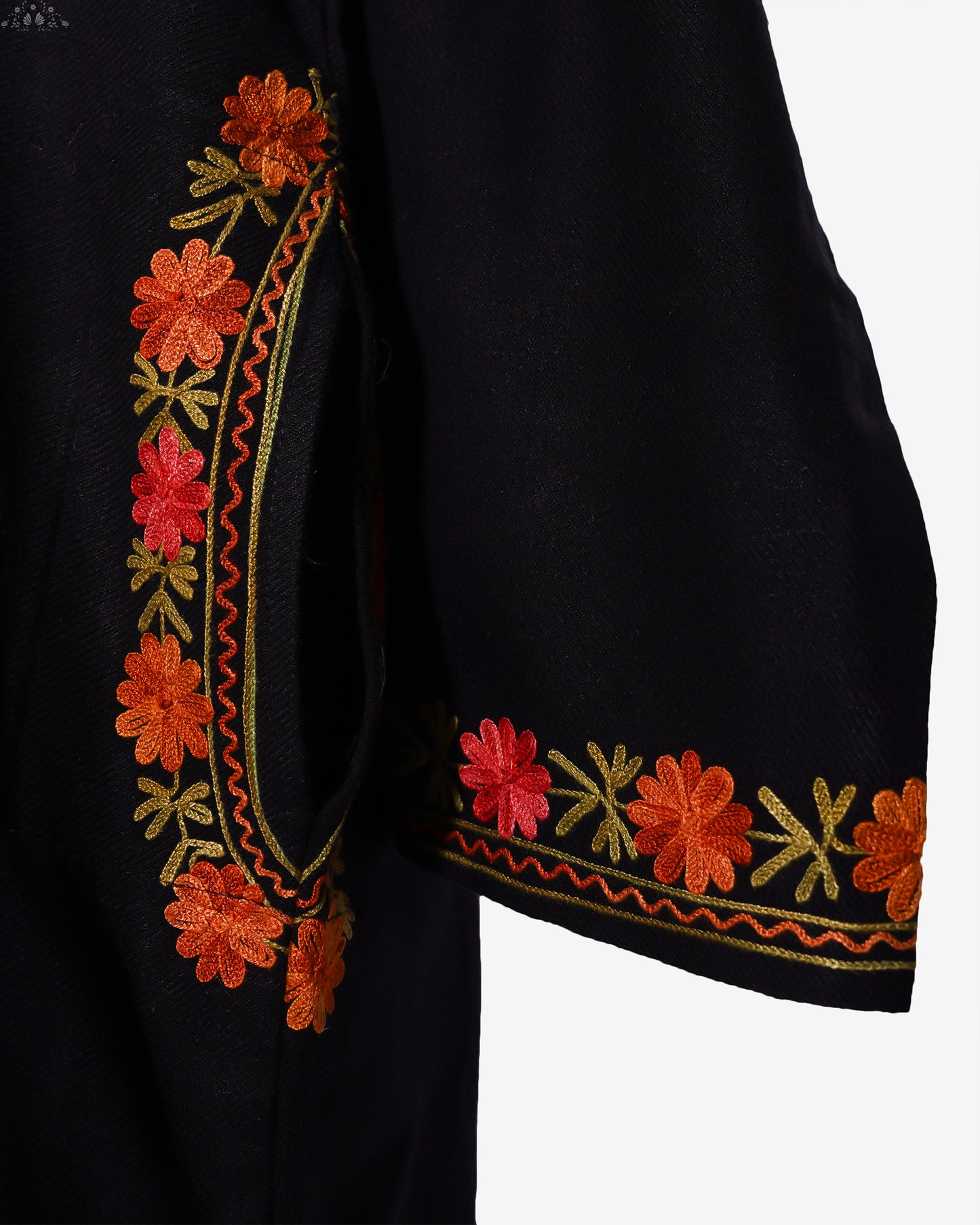 Chinese Black Pheran with Aari Embroidery