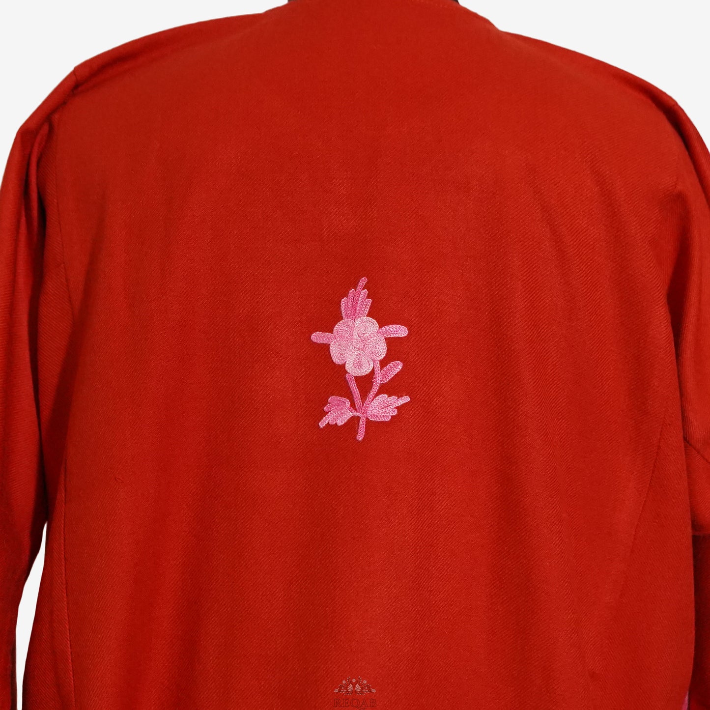 Crimson Sunset Pheran with Aari Embroidery
