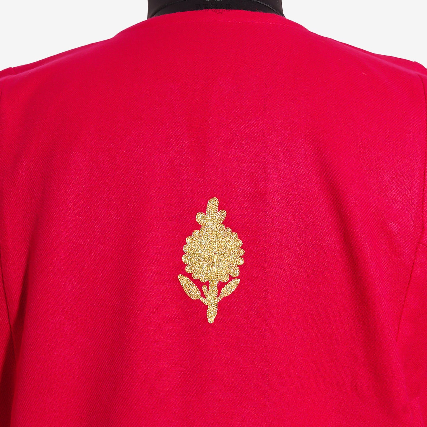 Debian Red Pheran with Zari Embroidery