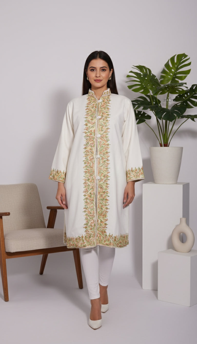 Dewdrop Blossom Jacket with Aari Embroidery