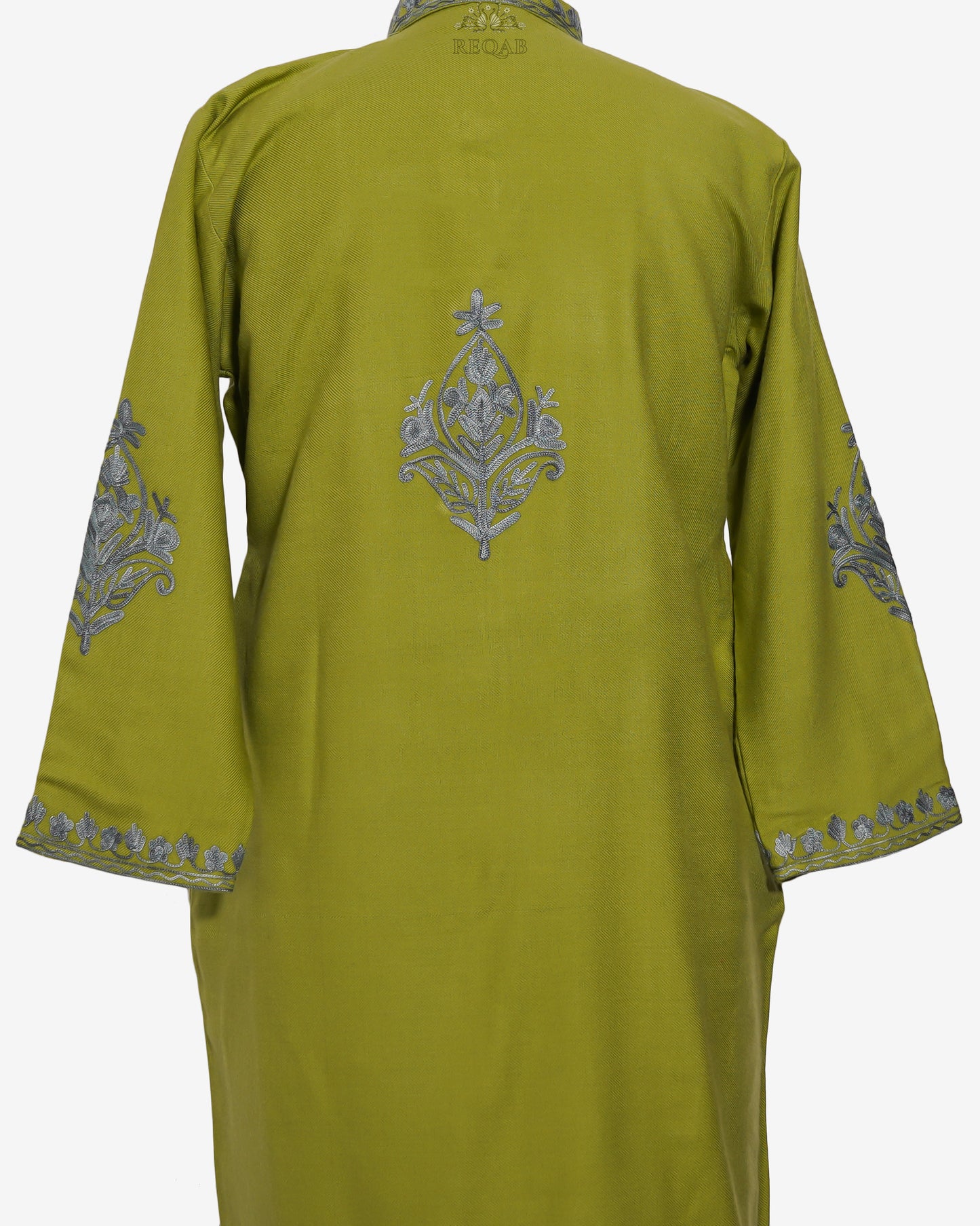 Autumn Olive Jacket with Aari Embroidery