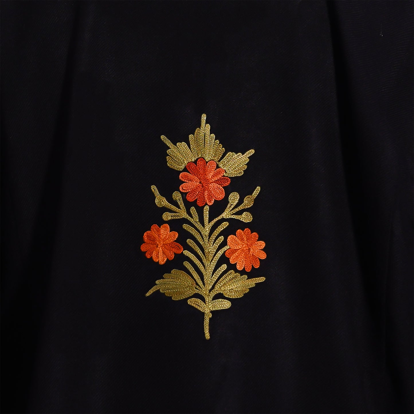 Chinese Black Pheran with Aari Embroidery