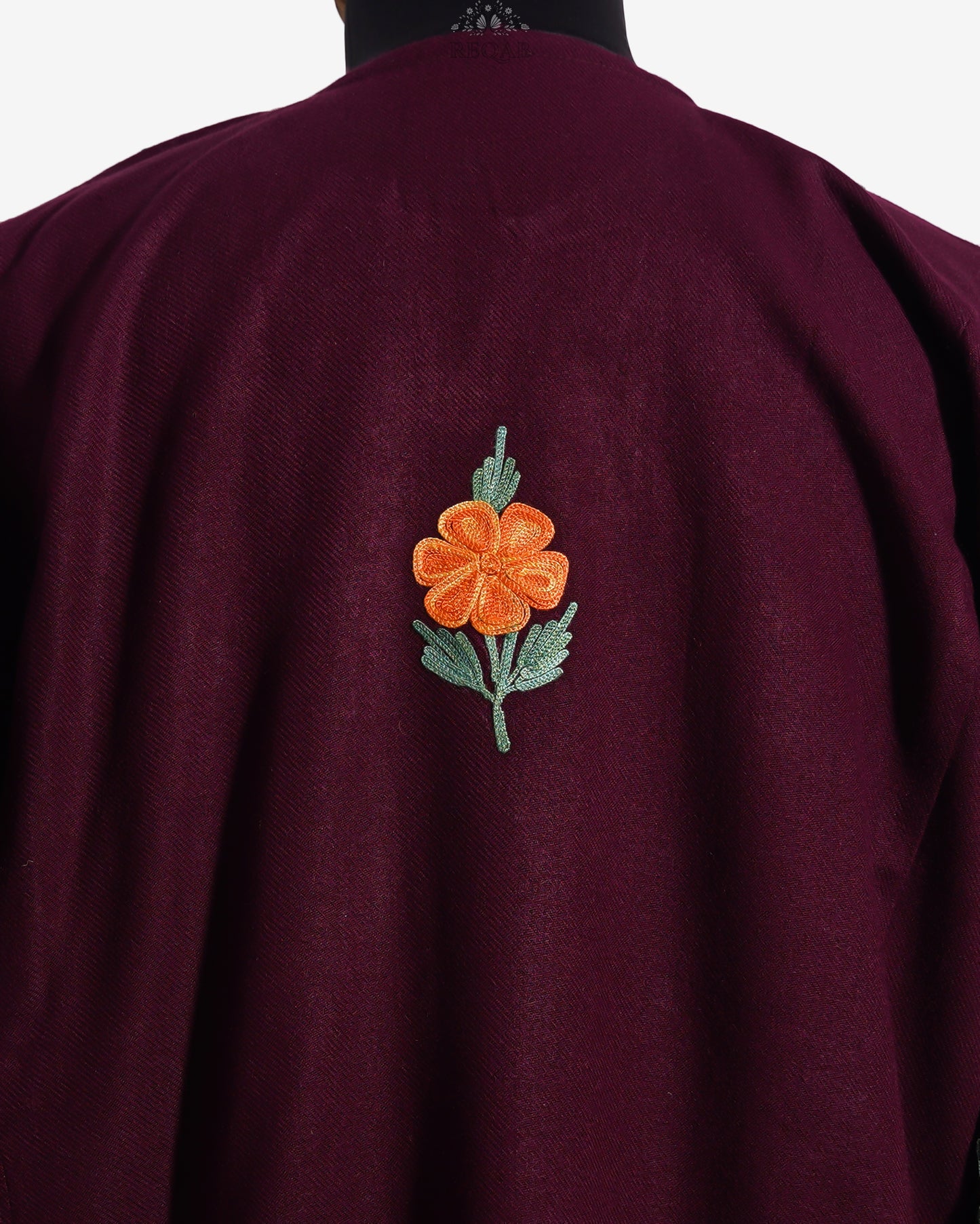 Crimson Canopy Pheran with Aari Embroidery