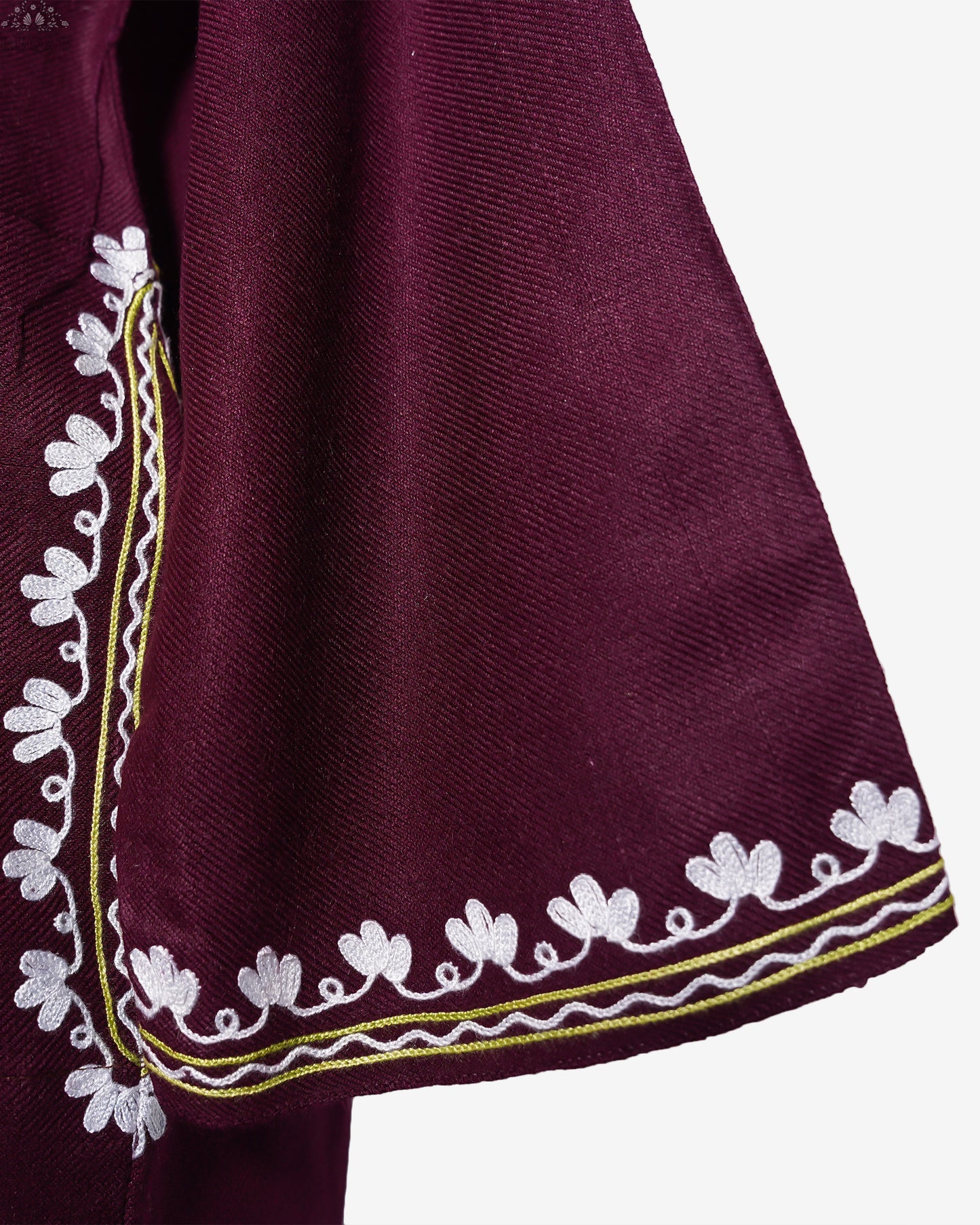 Crimson Petal Pheran with Aari Embroidery