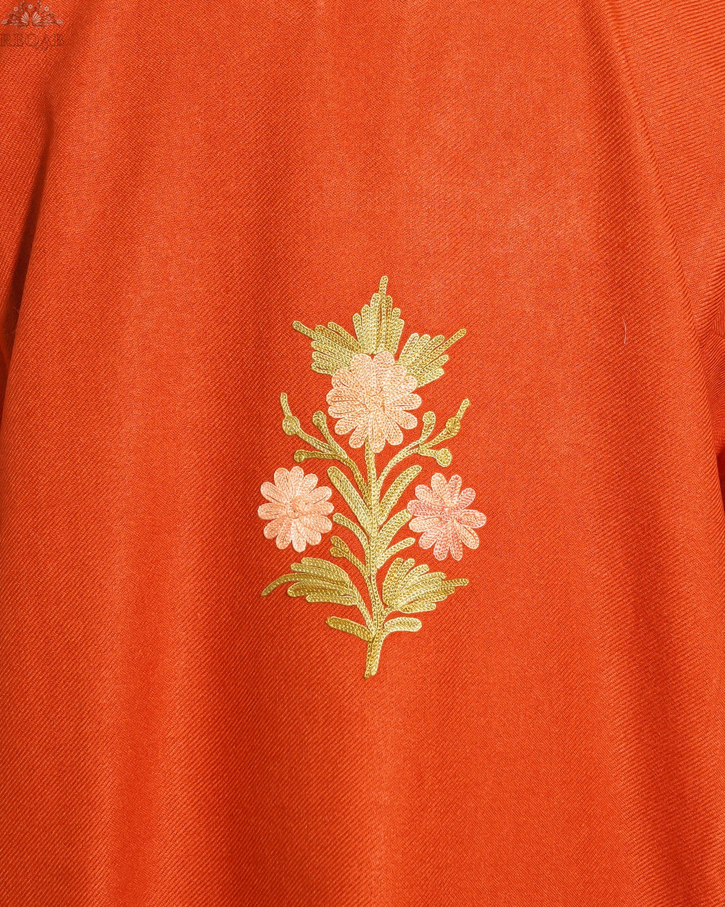 Flame Brown Pheran with Aari Embroidery