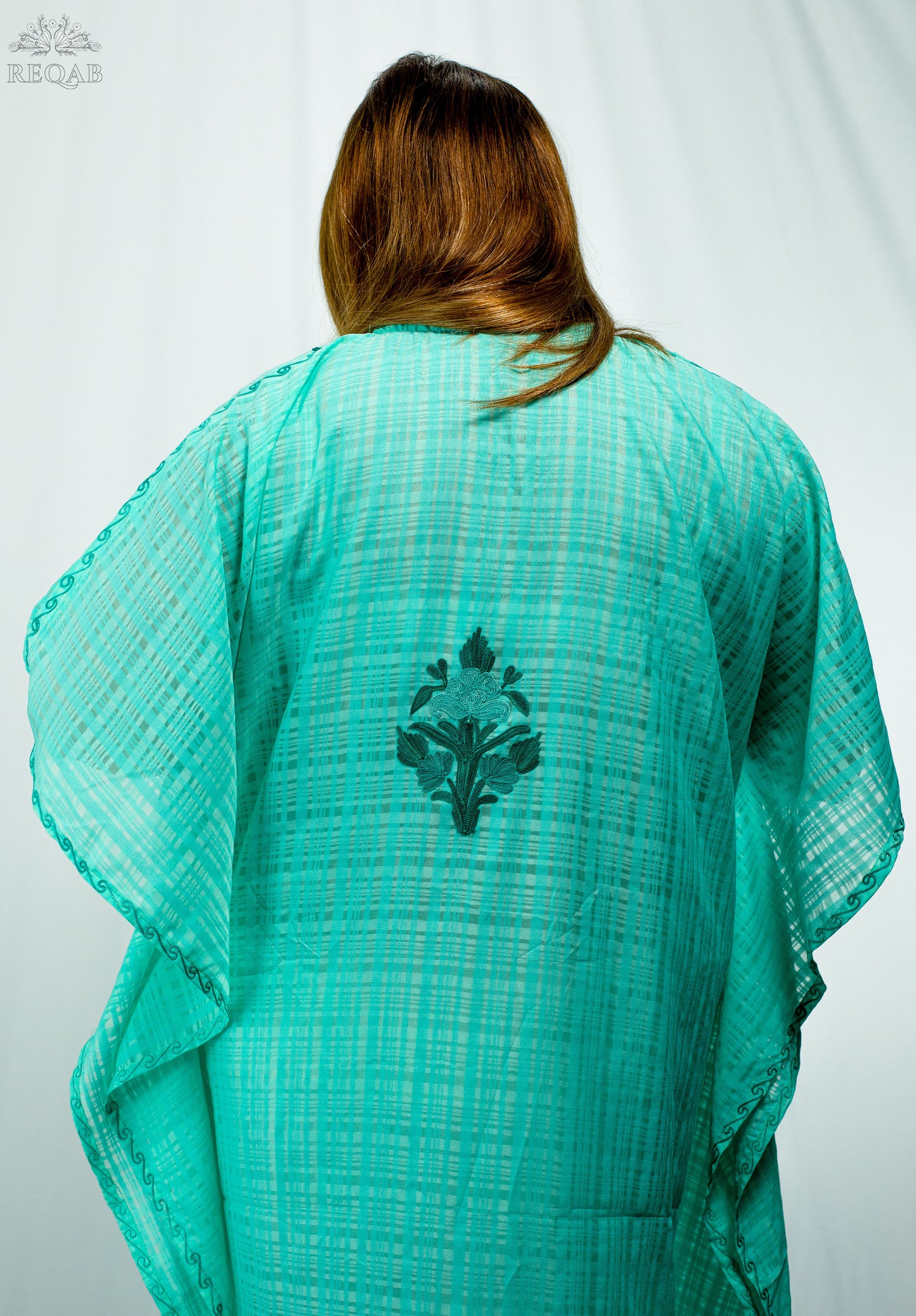 Riptide Long Kaftan with Aari Embroidery