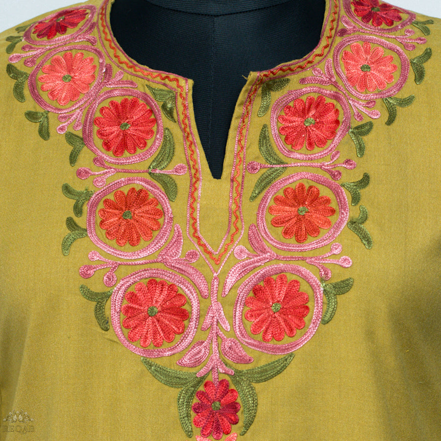 Luxor Gold Summer Cool Top with Aari Embroidery