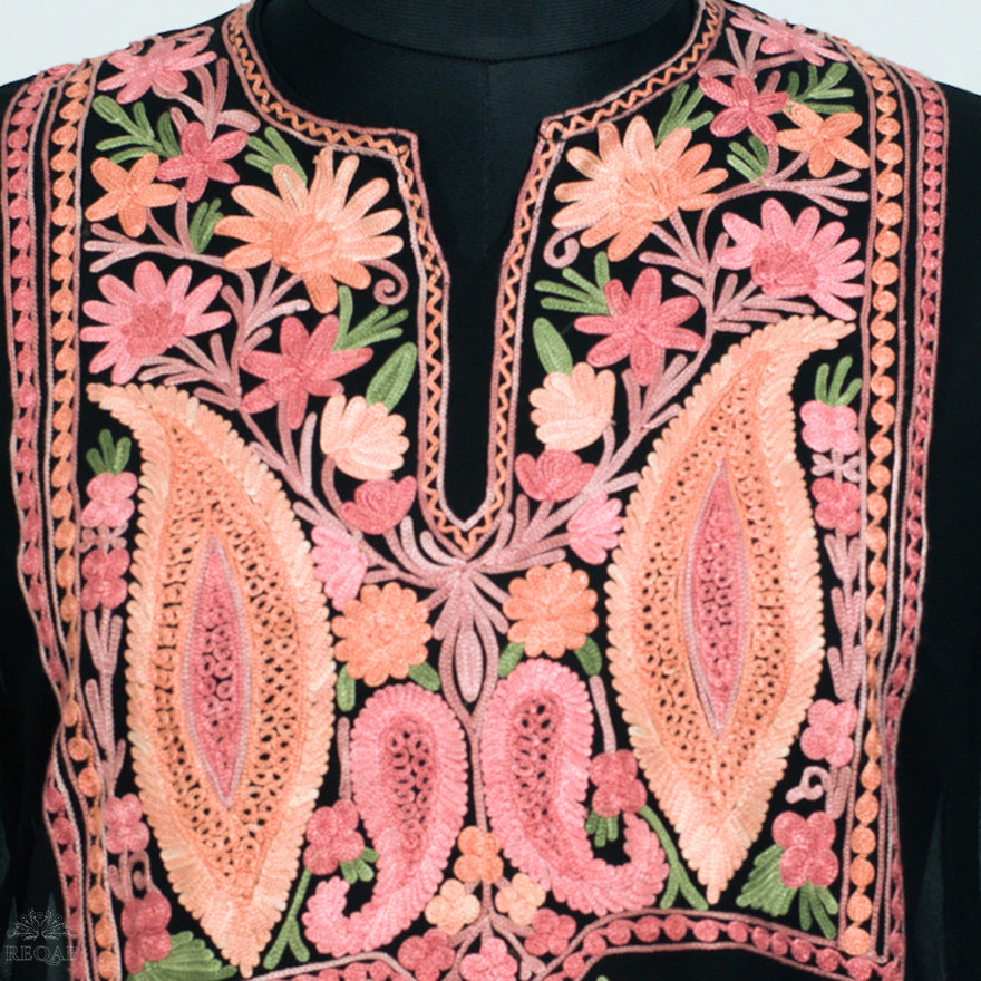 Black Georgette Kurti with Aari Embroidery