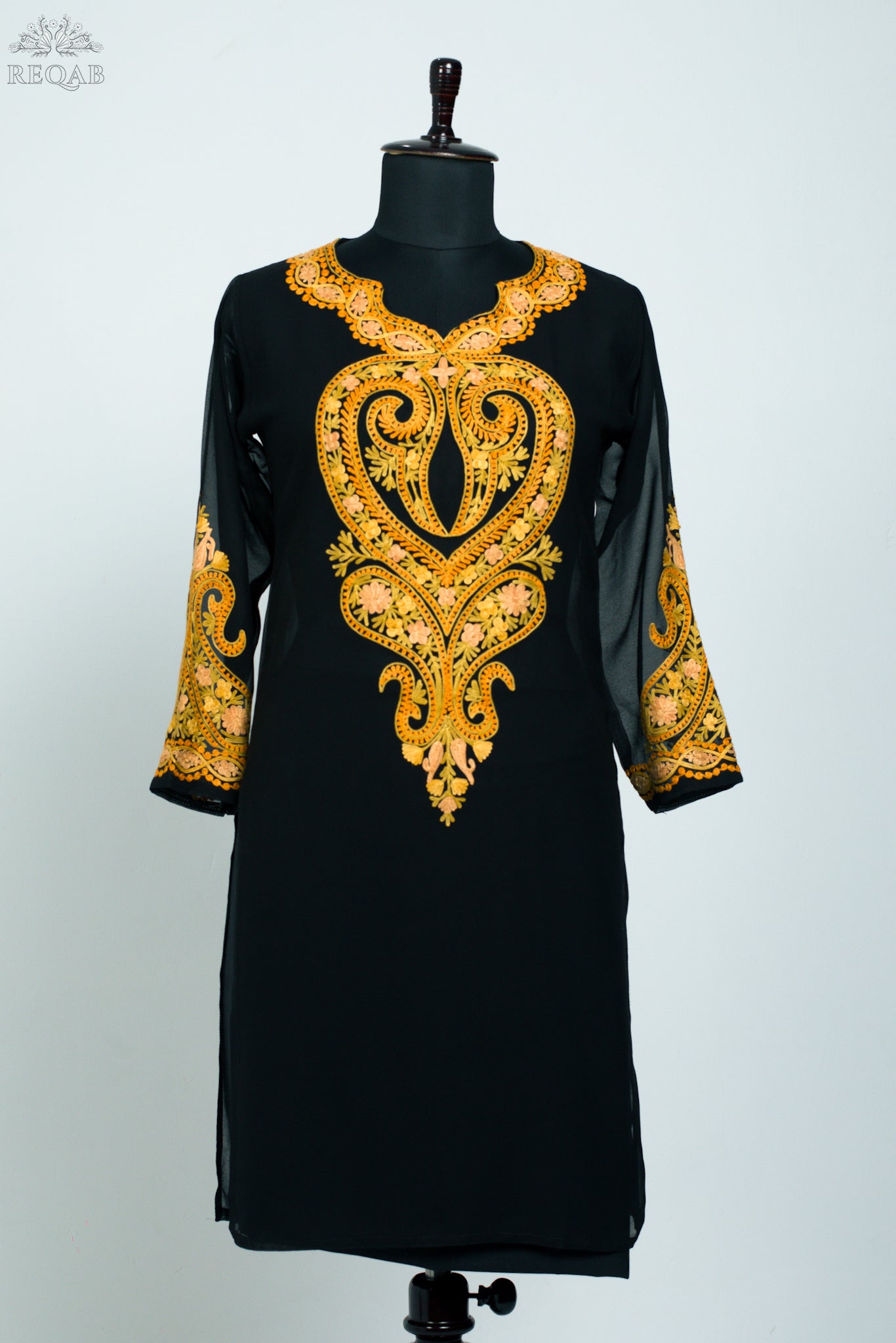 Black Nero Georgette Kurti with Aari Embroidery