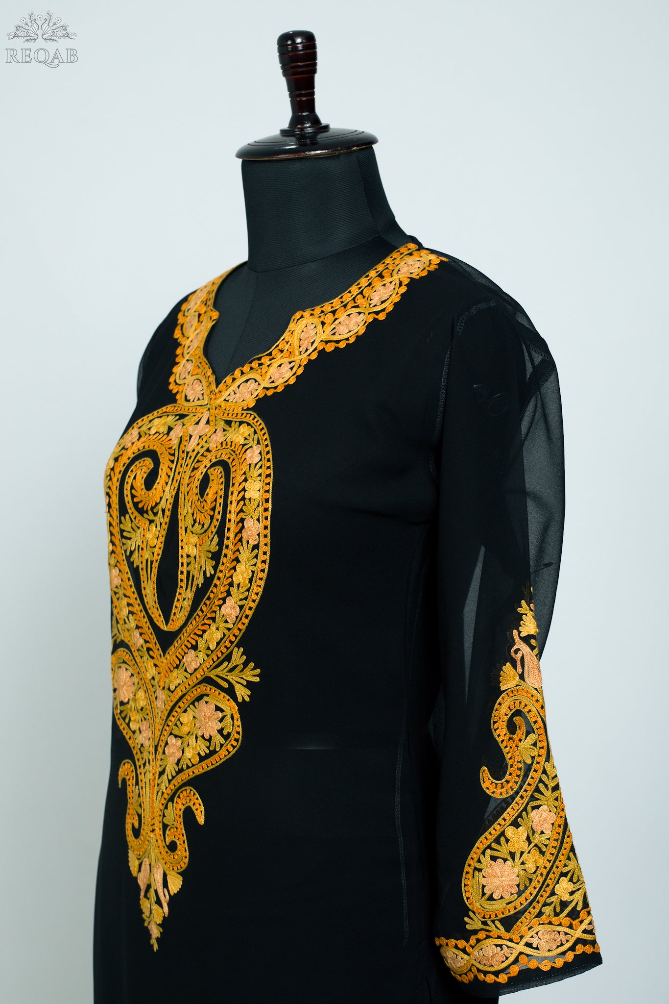 Black Nero Georgette Kurti with Aari Embroidery