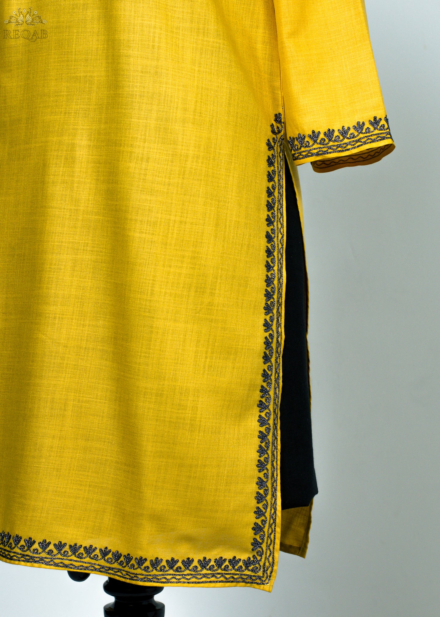 Apache Yellow Ruby Cotton Kurti with Zari Embroidery