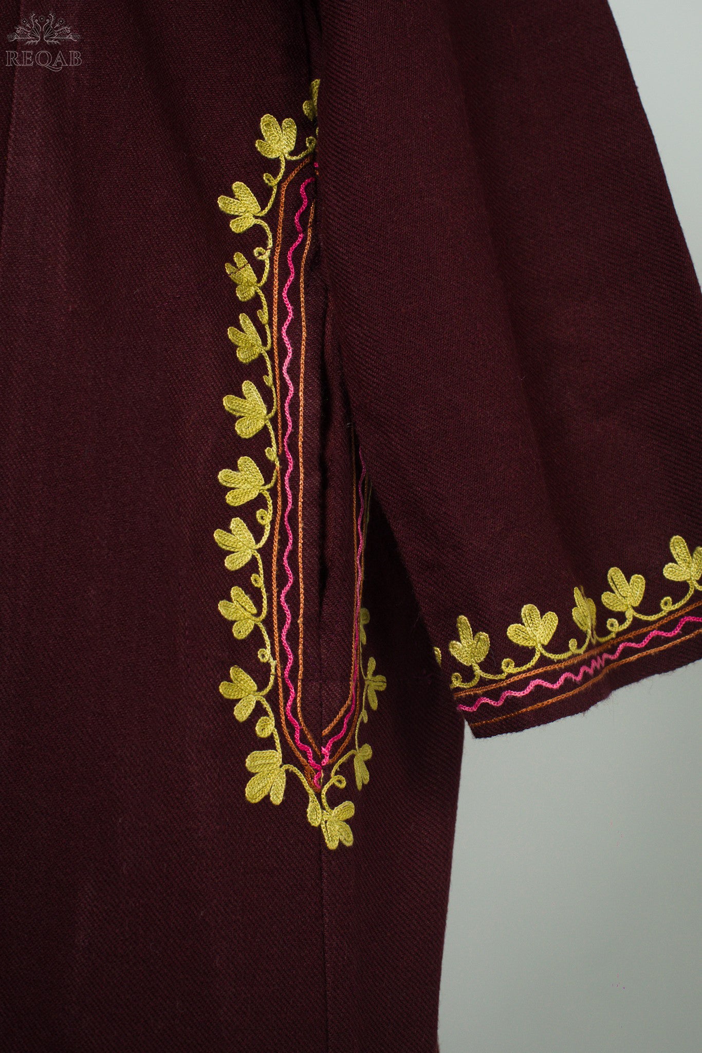Rustic Red Pheran with Aari Embroidery