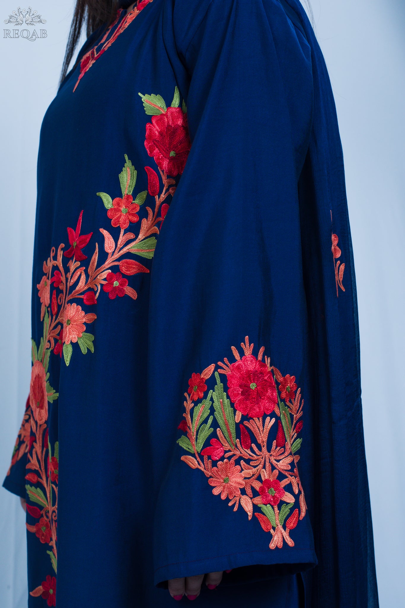 Midnight Express Three-Piece Suit with Aari Embroidery