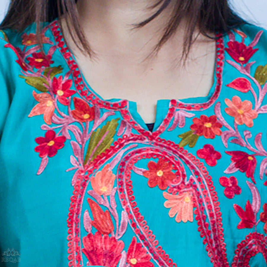 Light Sea Green Co-ord Set with Aari Embroidery