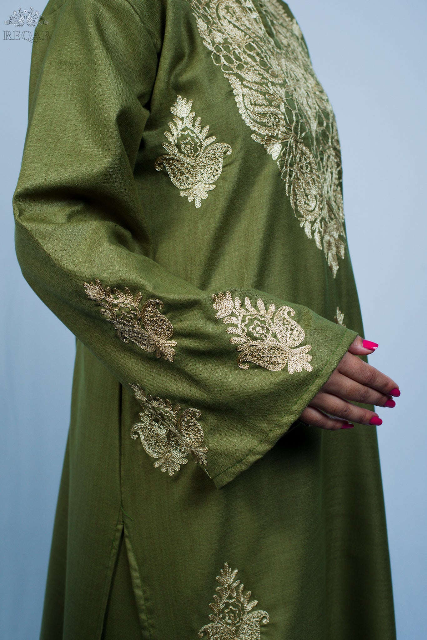 Kokoda Green Two-Piece Suit with Zari Embroidery