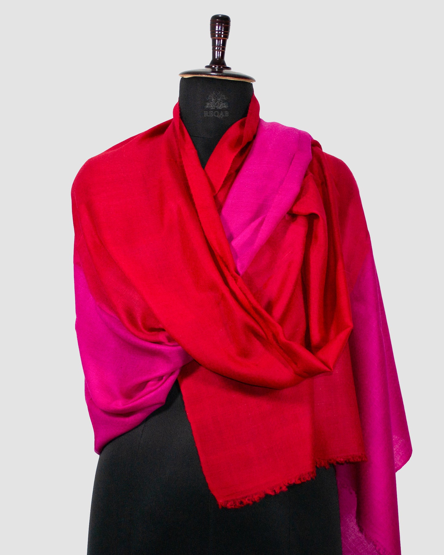 Persian Rose & Crimson Duo-Tone Pashmina Stole