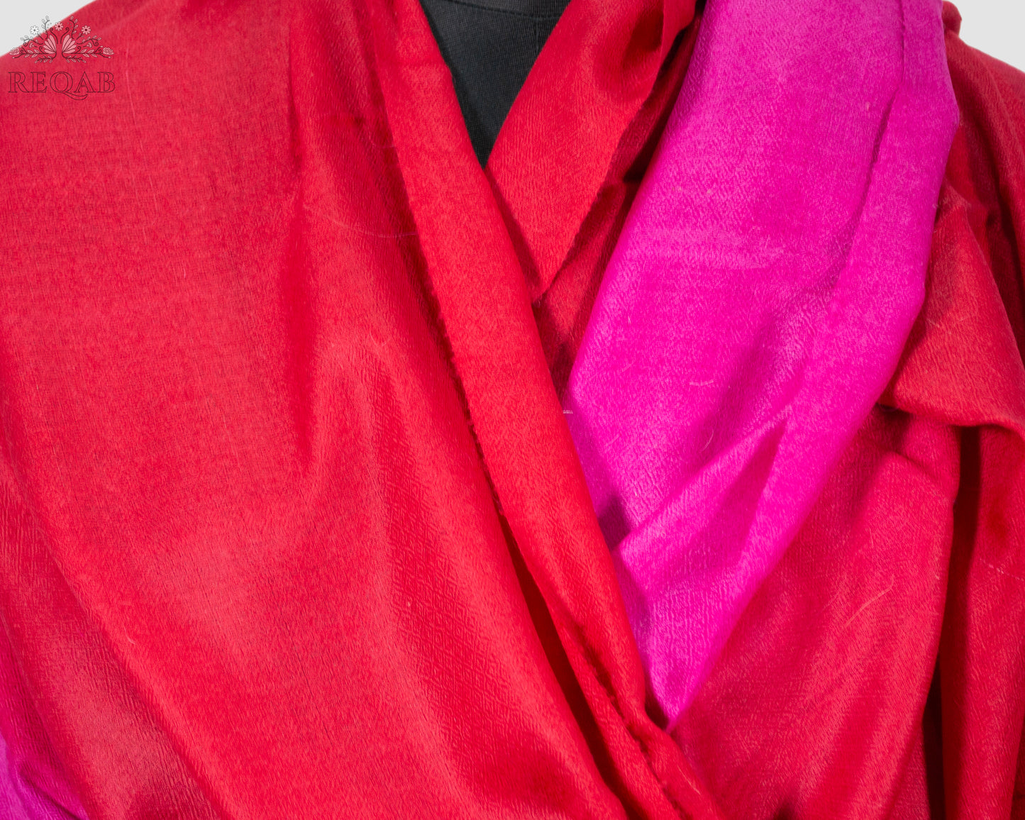 Persian Rose & Crimson Duo-Tone Pashmina Stole