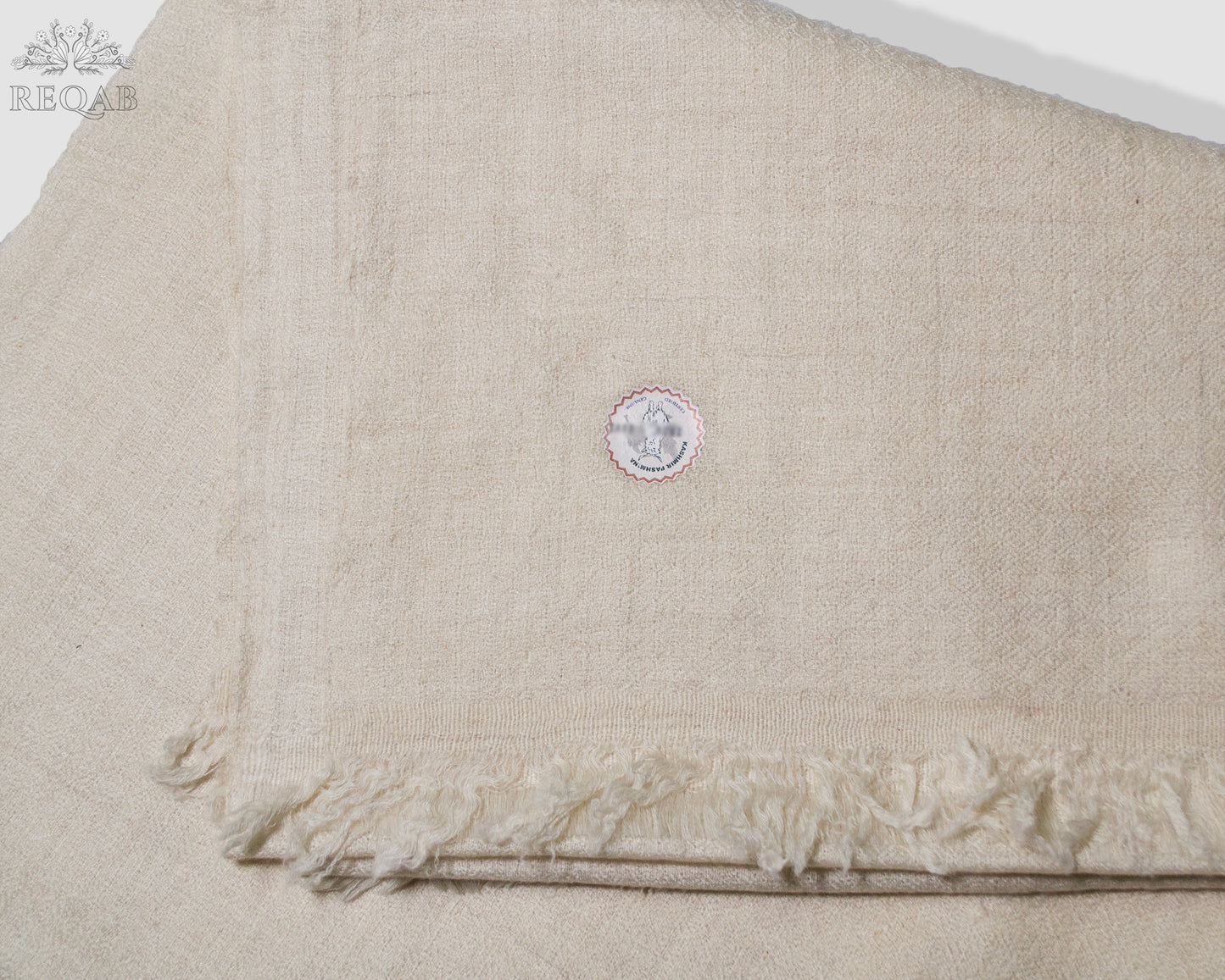 Swirl Cream Solid GI Pashmina Stole