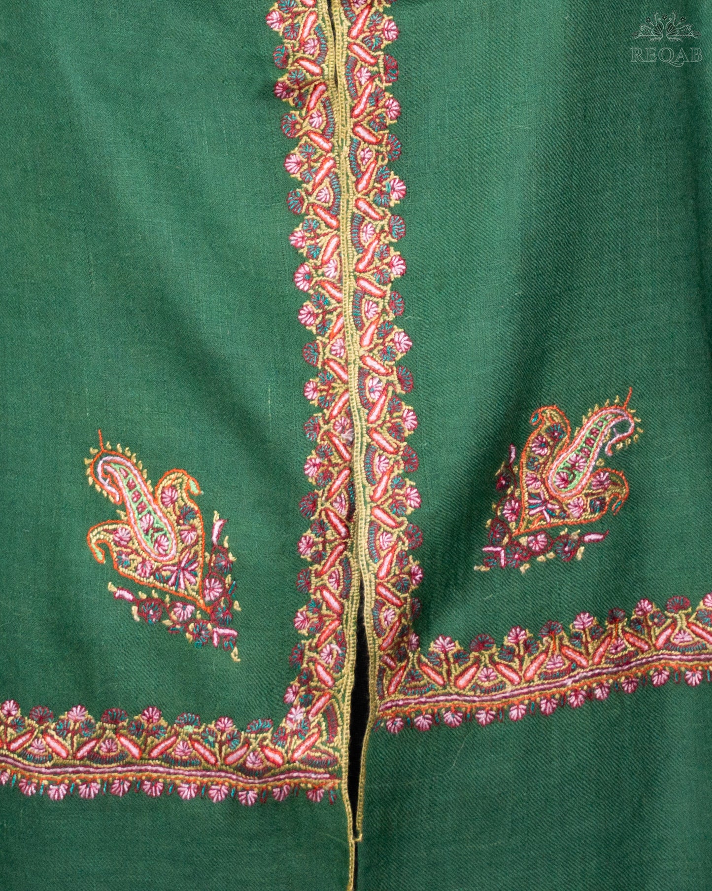 Hunter Green Hashidar Pashmina Shawl