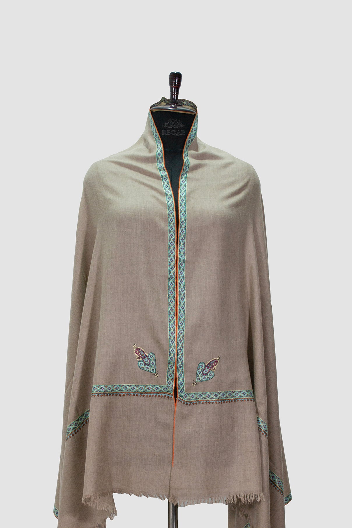 Heathered Grey Hashidar Pashmina Shawl